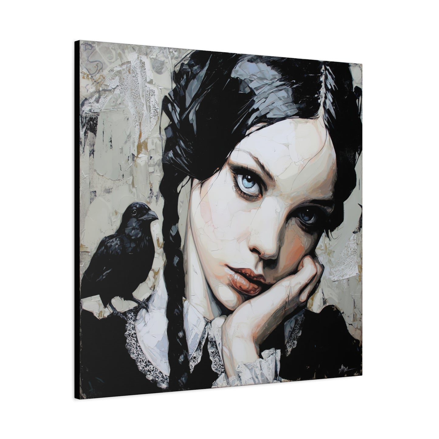 Gallery Wrapped Canvas, Myth and Bones Gothic Art Canvas, Dark Muse Canvas - Wendy