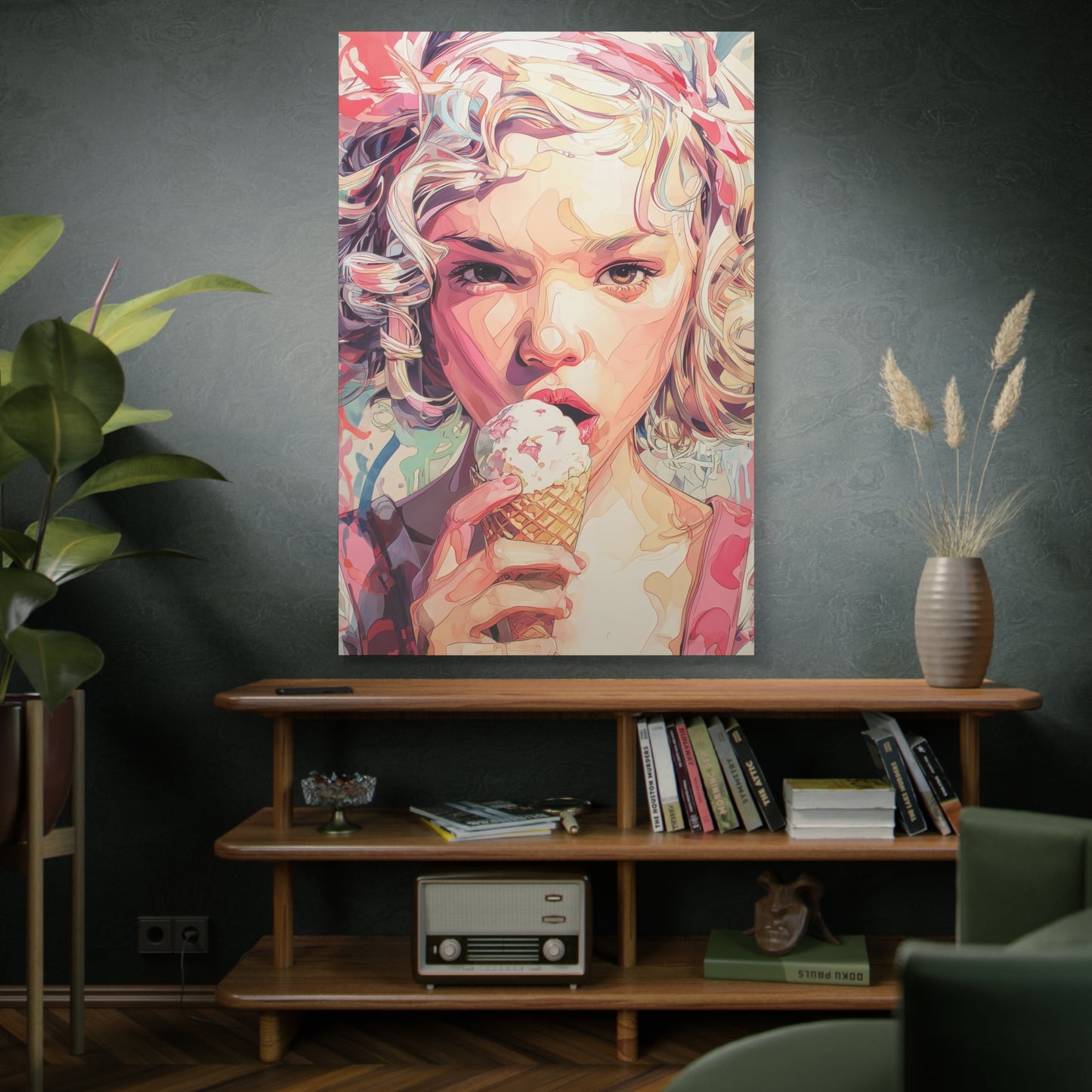Gallery Wrapped Canvas, Sweet Summer Nostalgia, Sugar and Spice Art Canvas, Ice Cream Dreams Art – Rosie