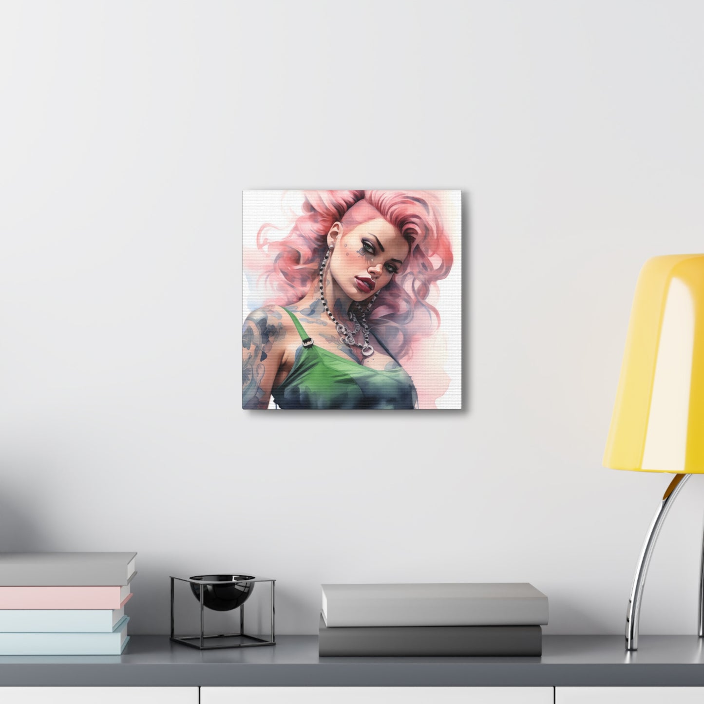 Gallery Wrapped Canvas, Edgy Tattooed Beauty, Urban Pop Art Canvas – Colette
