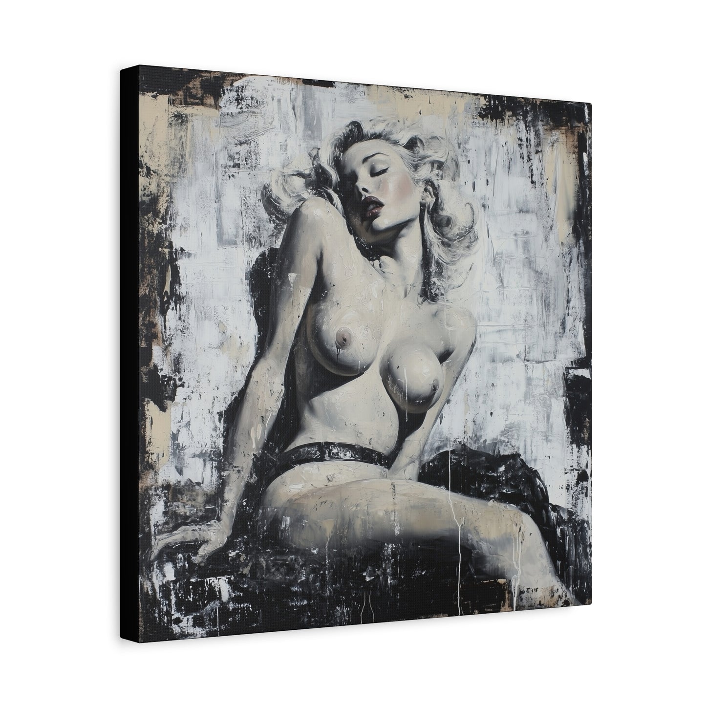 Gallery Wrapped Canvas, Guilt and Grit Adult Art Canvas, Erotic Pinup Art Canvas – Livia