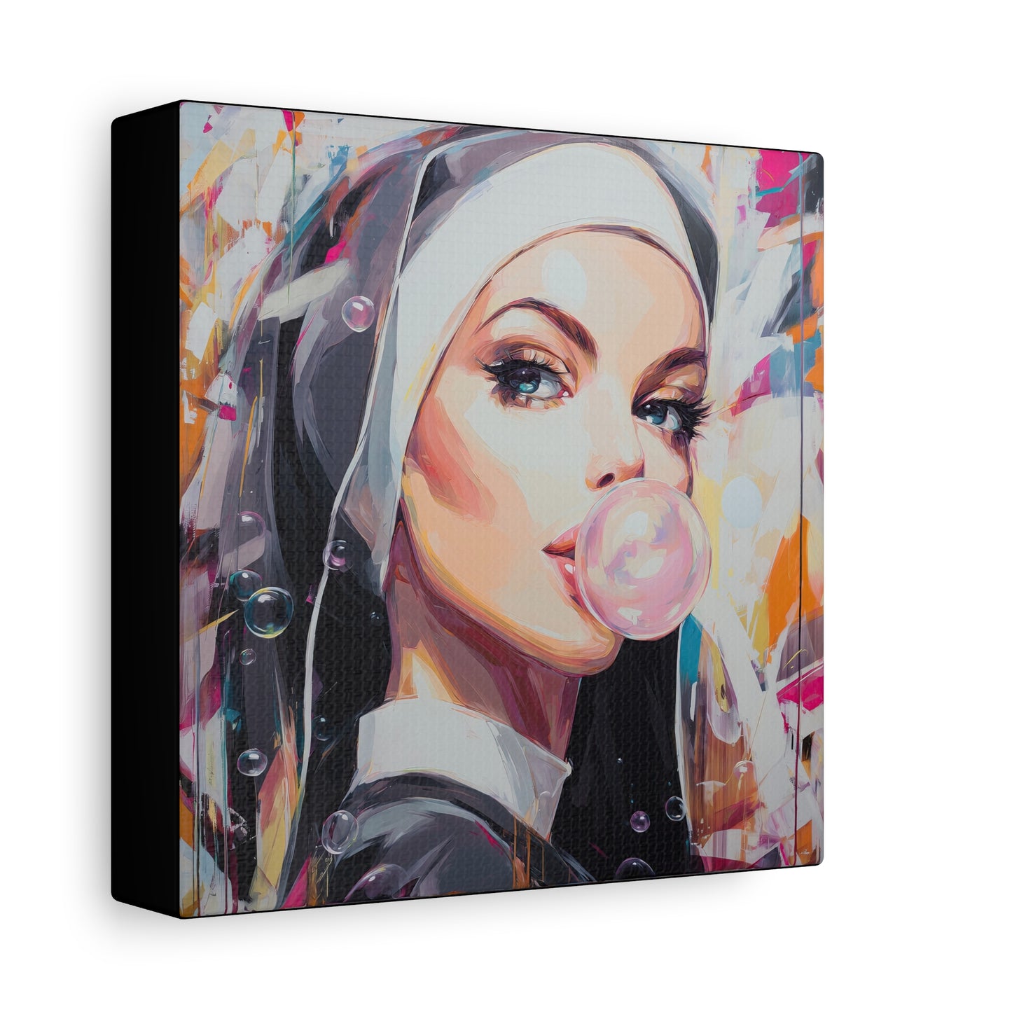 Gallery Wrapped Canvas, Habits and Heresy Art Canvas, Naughty Nuns Art Canvas – Sister Justina