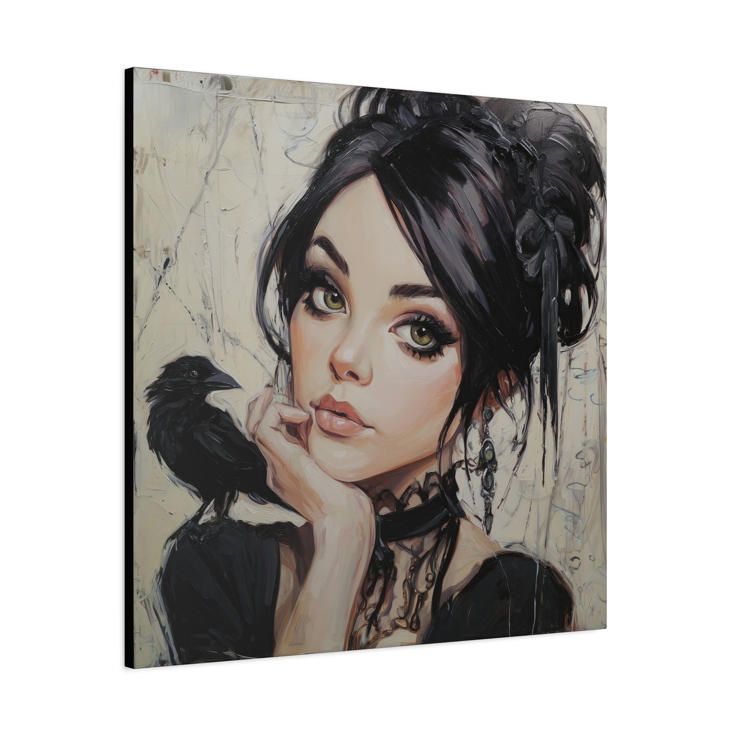 Gallery Wrapped Canvas, Myth and Bones Gothic Art Canvas, Dark Muse Canvas - Verity