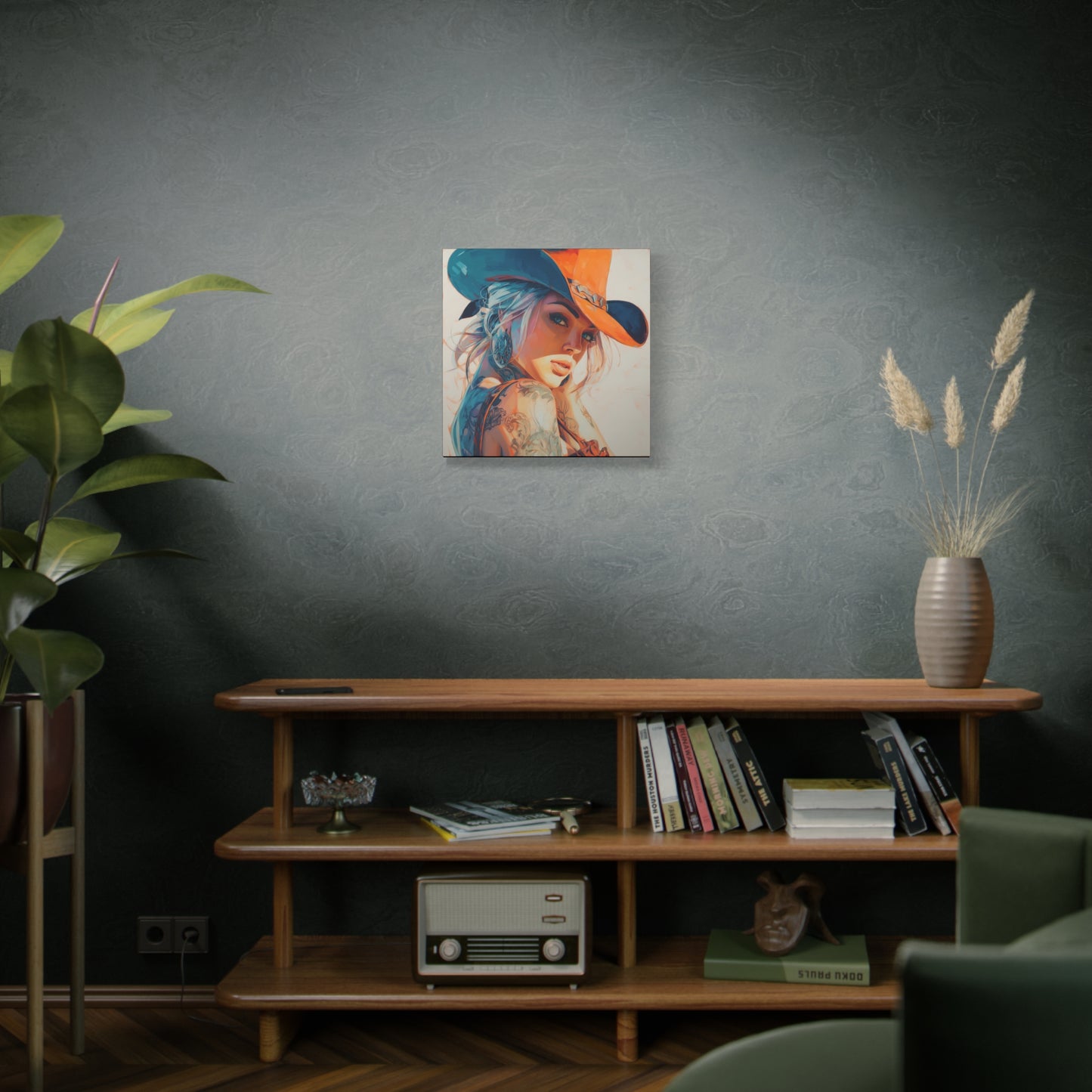 Gallery Wrapped Canvas, Wranglers and Wreckage Art Canvas, Erotic Pinup Art Canvas – Cheyenne