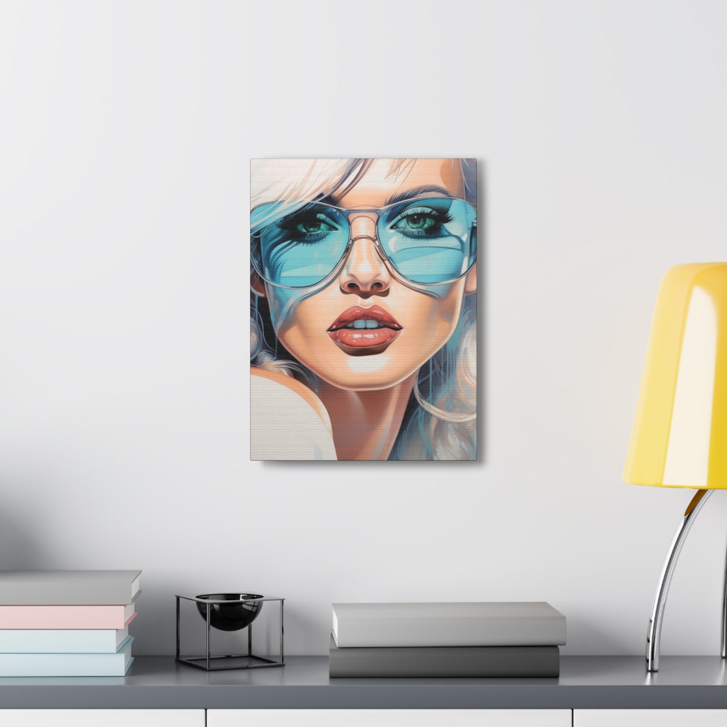 Canvas Gallery Wrapped High-Fashion Wall Art, Stylish Decor, Retro Femme Doll Pop Art – Nova