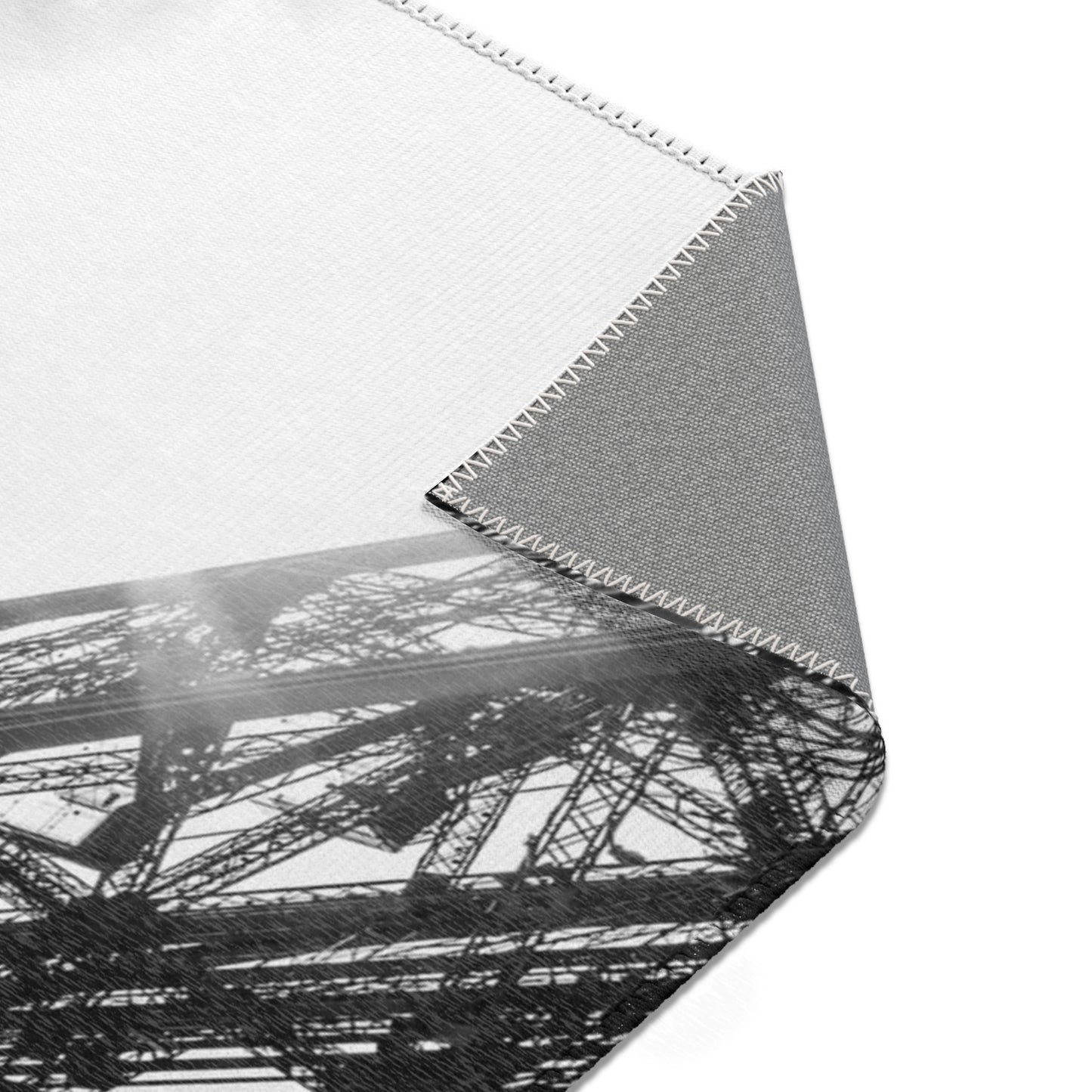 Eiffel Tower Area Rug - Black and White Paris Floor Mat - Custom Area Rug