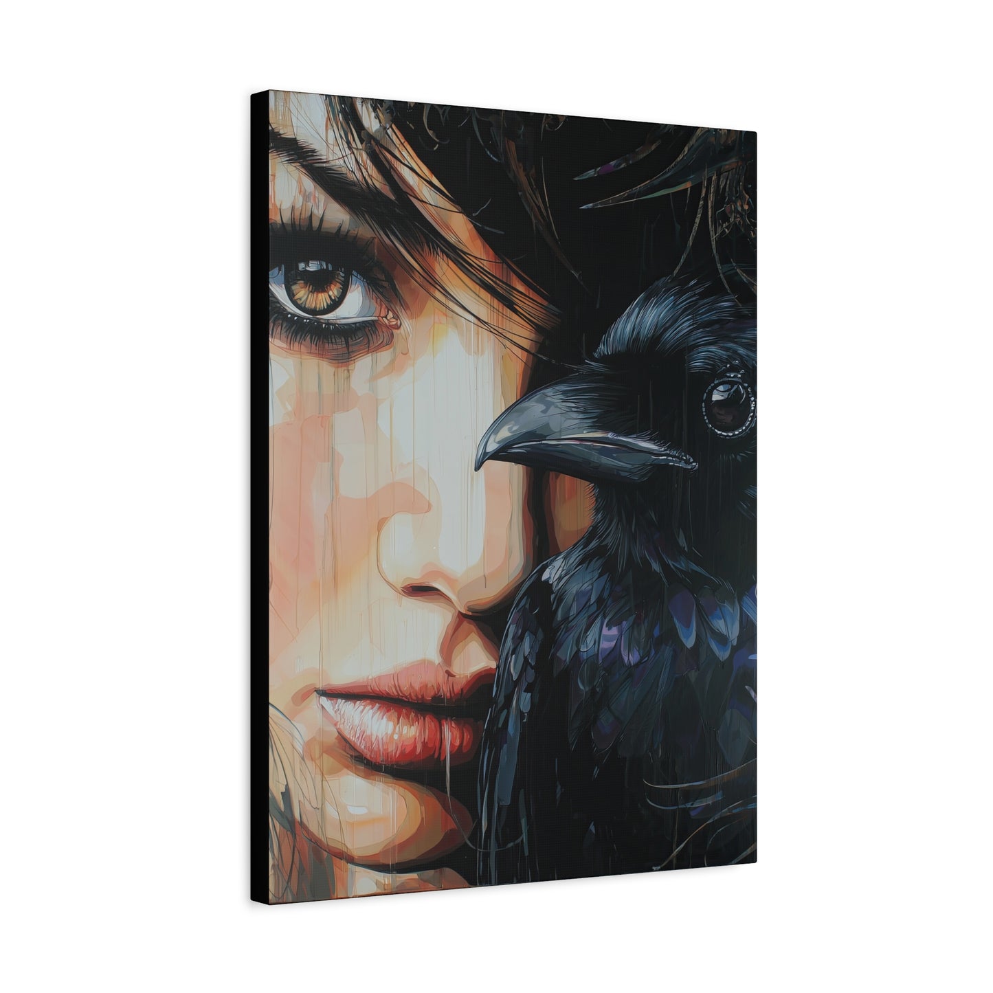 Gallery Wrapped Canvas, Myth and Bones Gothic Art Canvas, Dark Muse Canvas - Solène