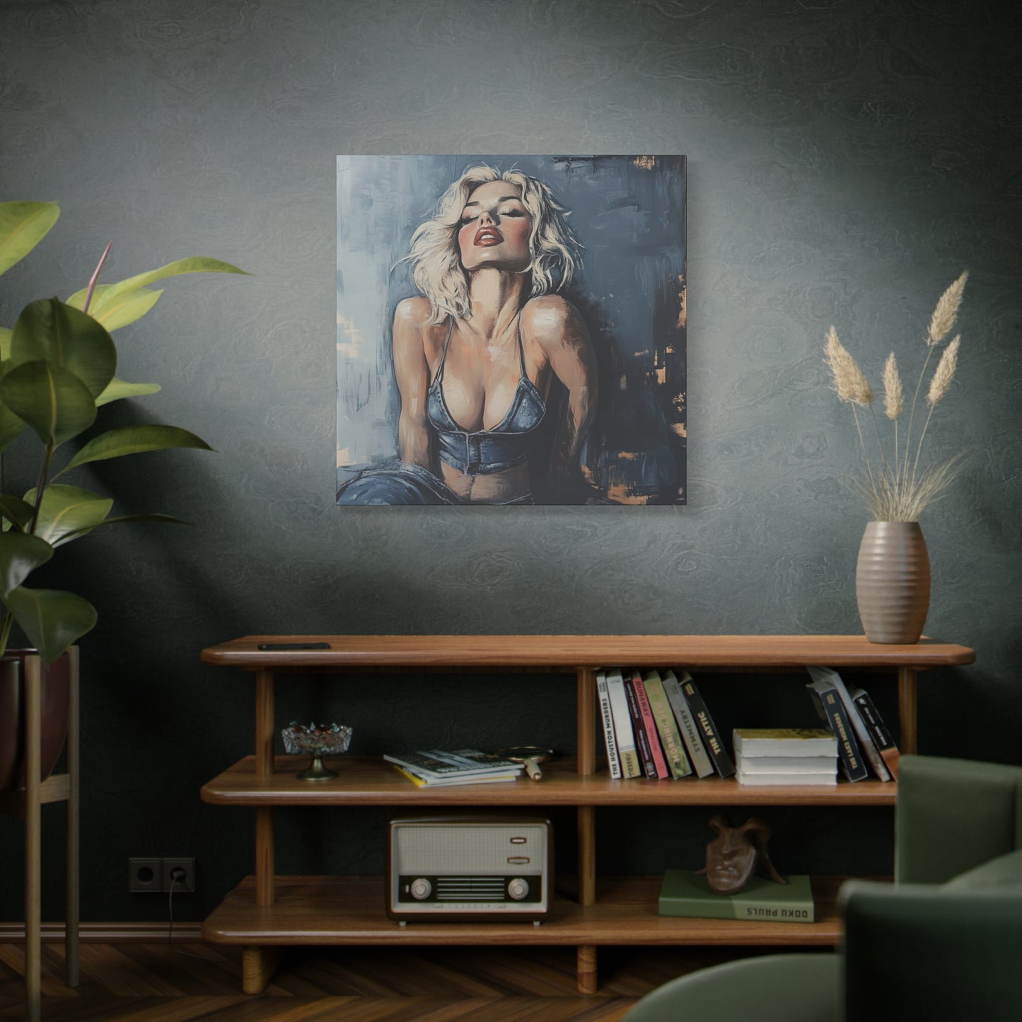 Gallery Wrapped Canvas, Guilt and Grit Adult Art Canvas, Erotic Pinup Art Canvas – Leona