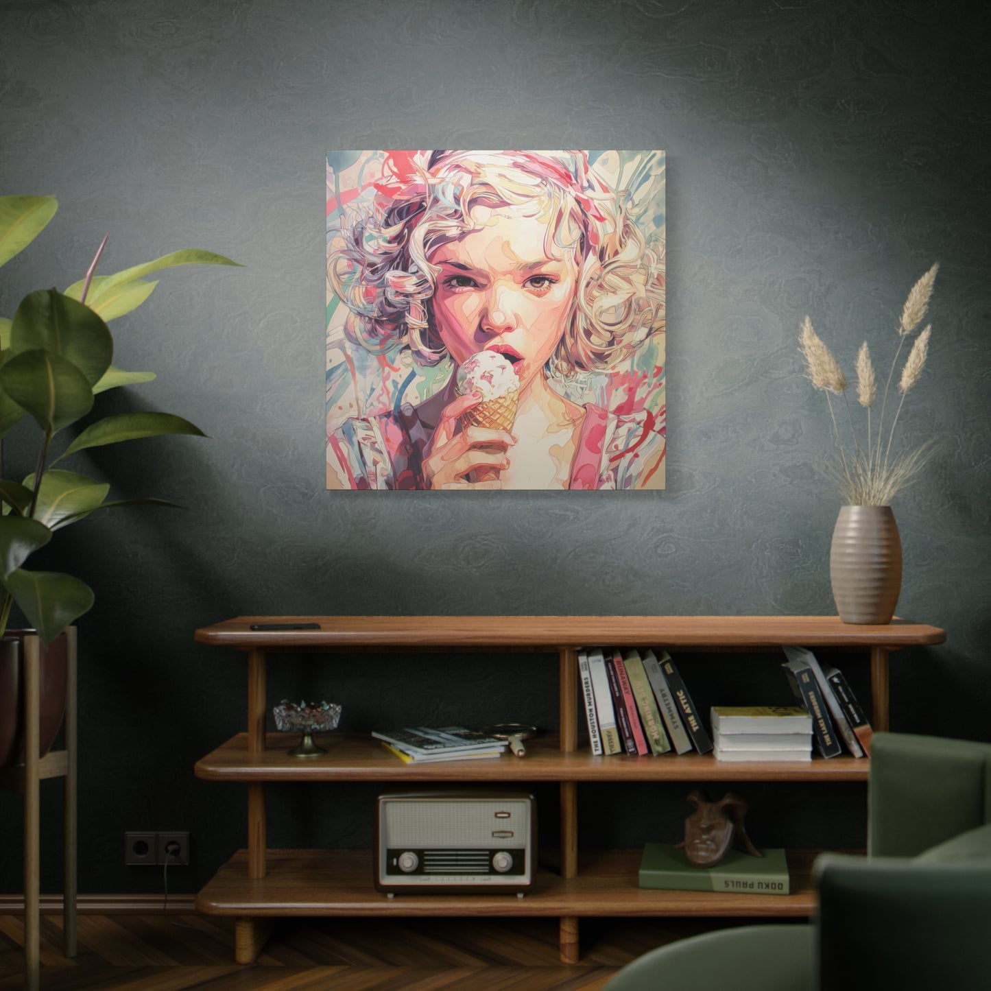 Gallery Wrapped Canvas, Sweet Summer Nostalgia, Sugar and Spice Art Canvas, Ice Cream Dreams Art – Rosie