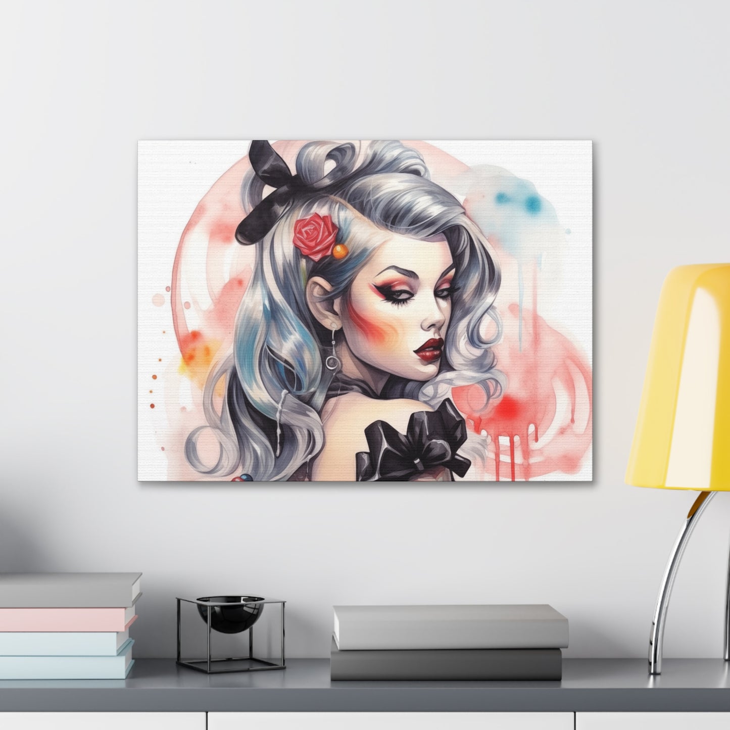 Gallery Wrapped Canvas, Edgy Tattooed Beauty, Urban Pop Art Canvas – Sabella