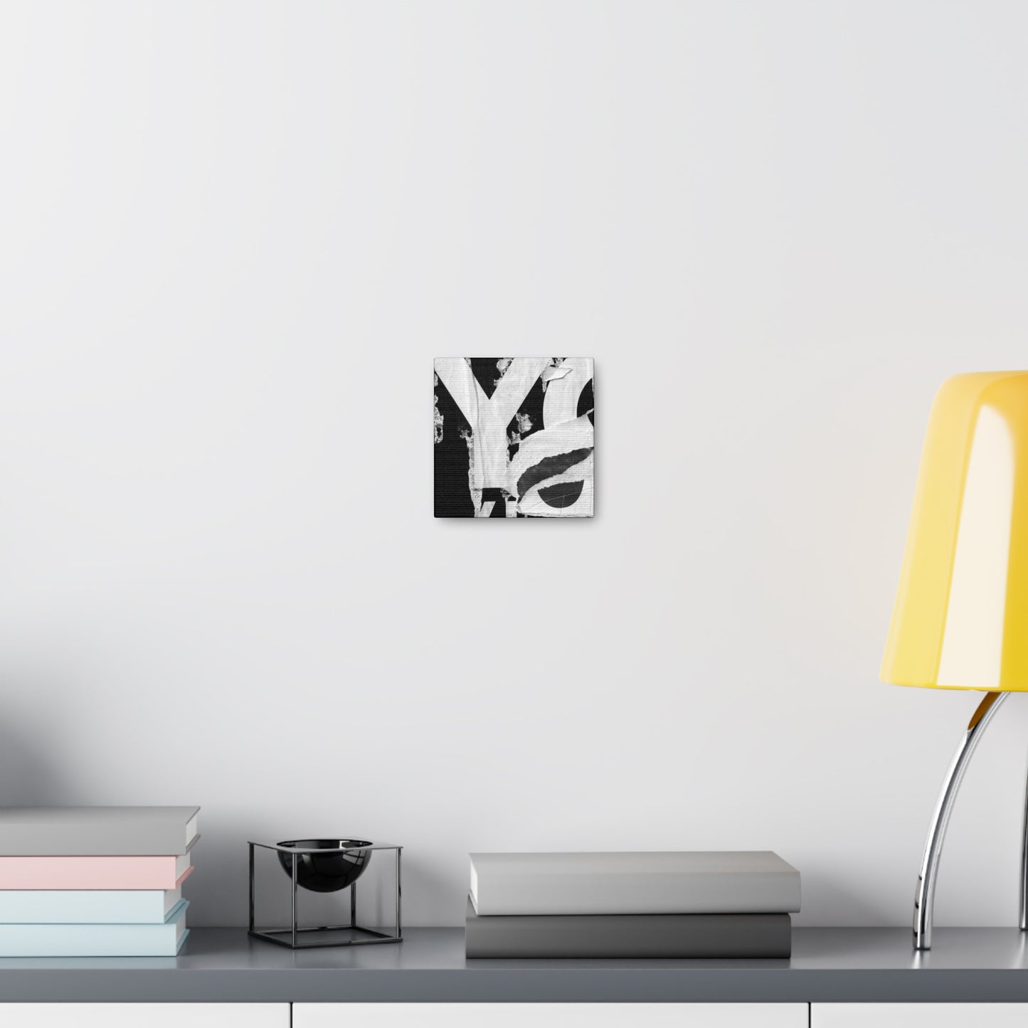 Canvas Wall Art, Gallery Wrapped Urban Street Art, Abstract Torn Poster Street Art - Black and White YO