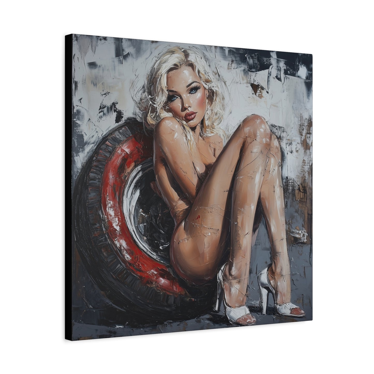 Gallery Wrapped Canvas, Guilt and Grit Adult Art Canvas, Erotic Pinup Art Canvas – Elara