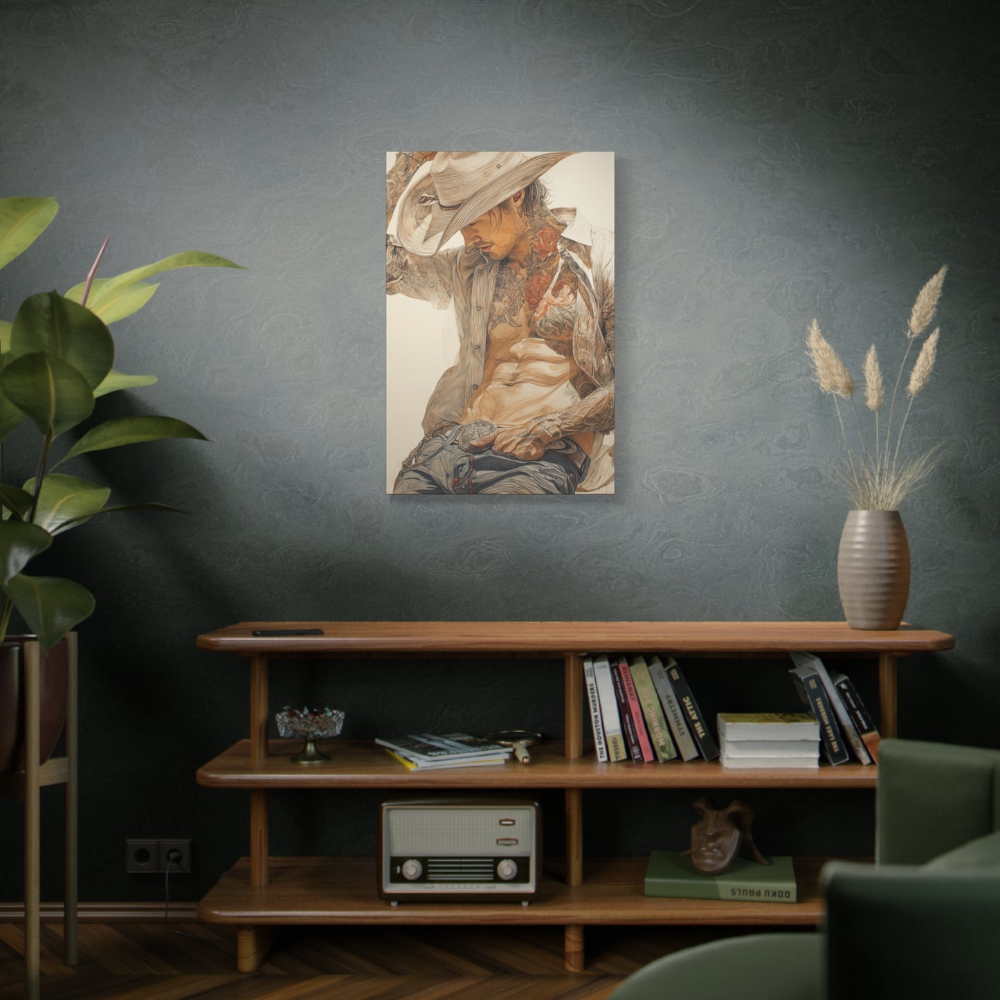 Gallery Wrapped Canvas, Wranglers and Wreckage Art Canvas, Erotic Pinup Art Canvas – Levi