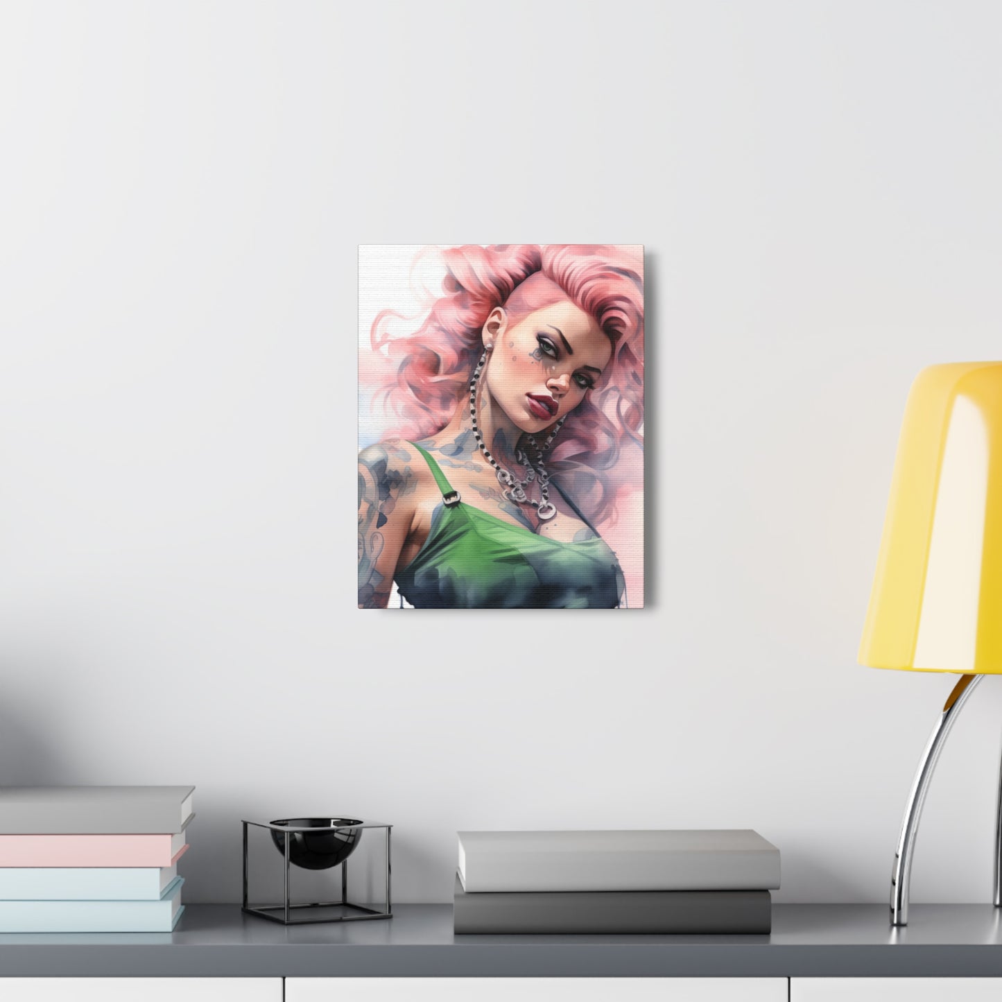 Gallery Wrapped Canvas, Edgy Tattooed Beauty, Urban Pop Art Canvas – Colette