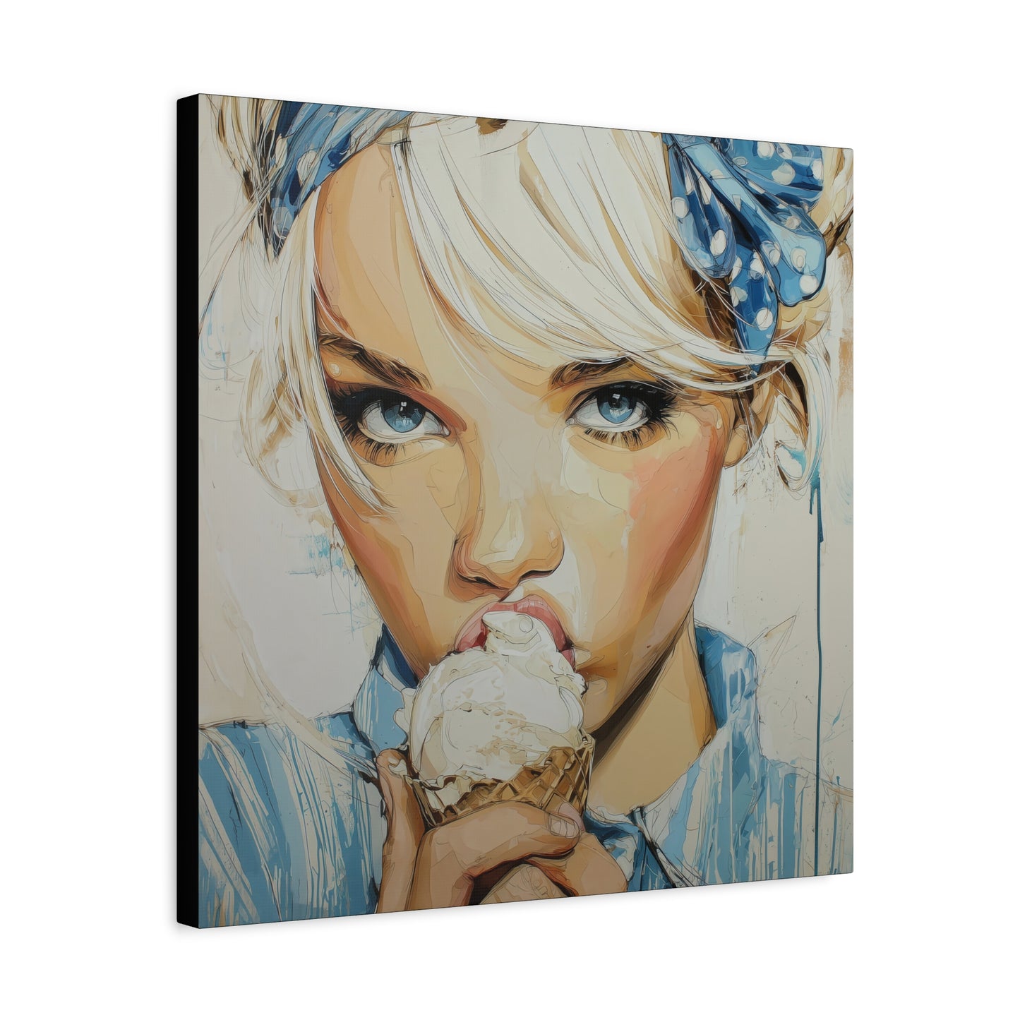 Gallery Wrapped Canvas, Sweet Summer Nostalgia, Sugar and Spice Art Canvas, Ice Cream Dreams Art – Cora