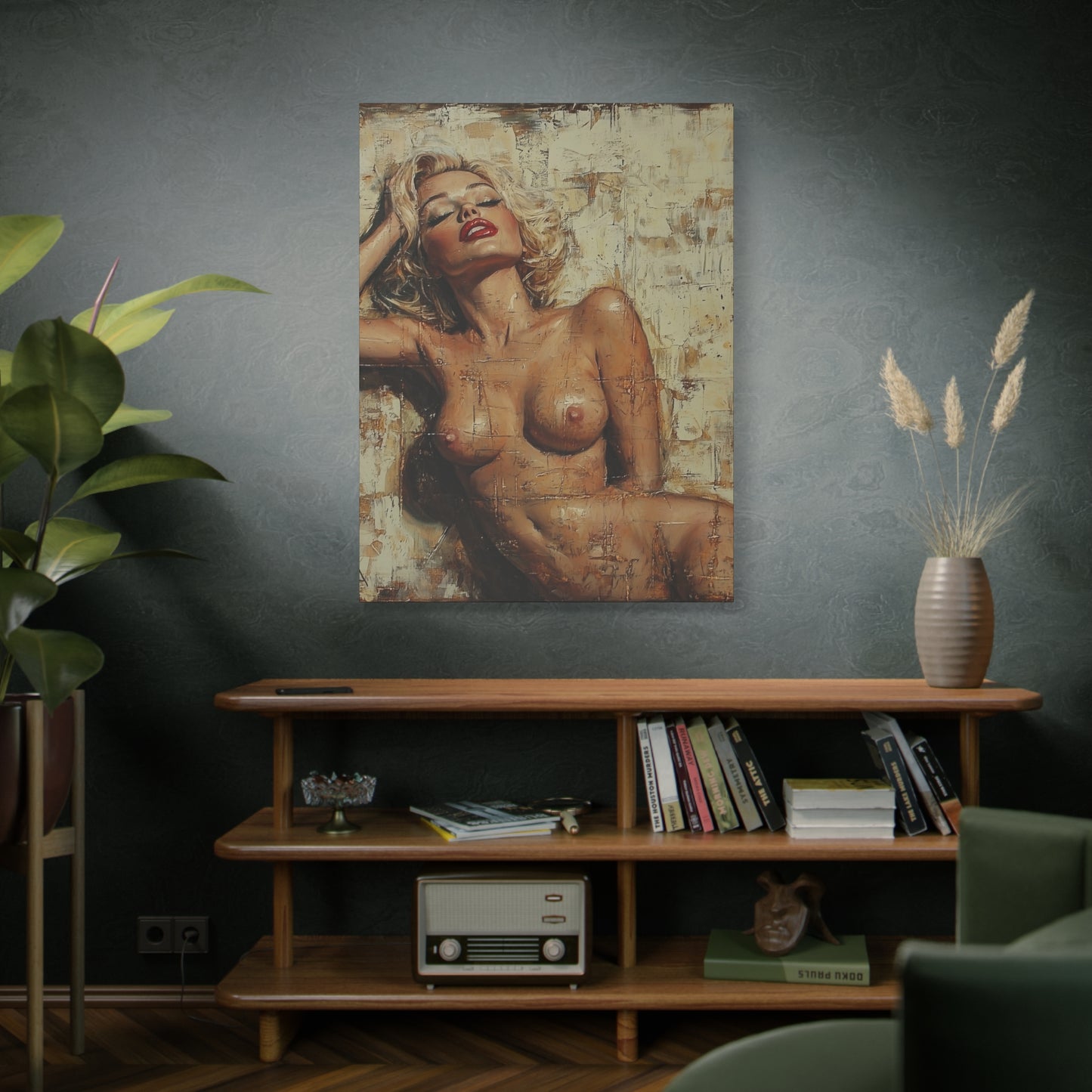 Gallery Wrapped Canvas, Guilt and Grit Adult Art Canvas, Erotic Pinup Art Canvas – Amelie