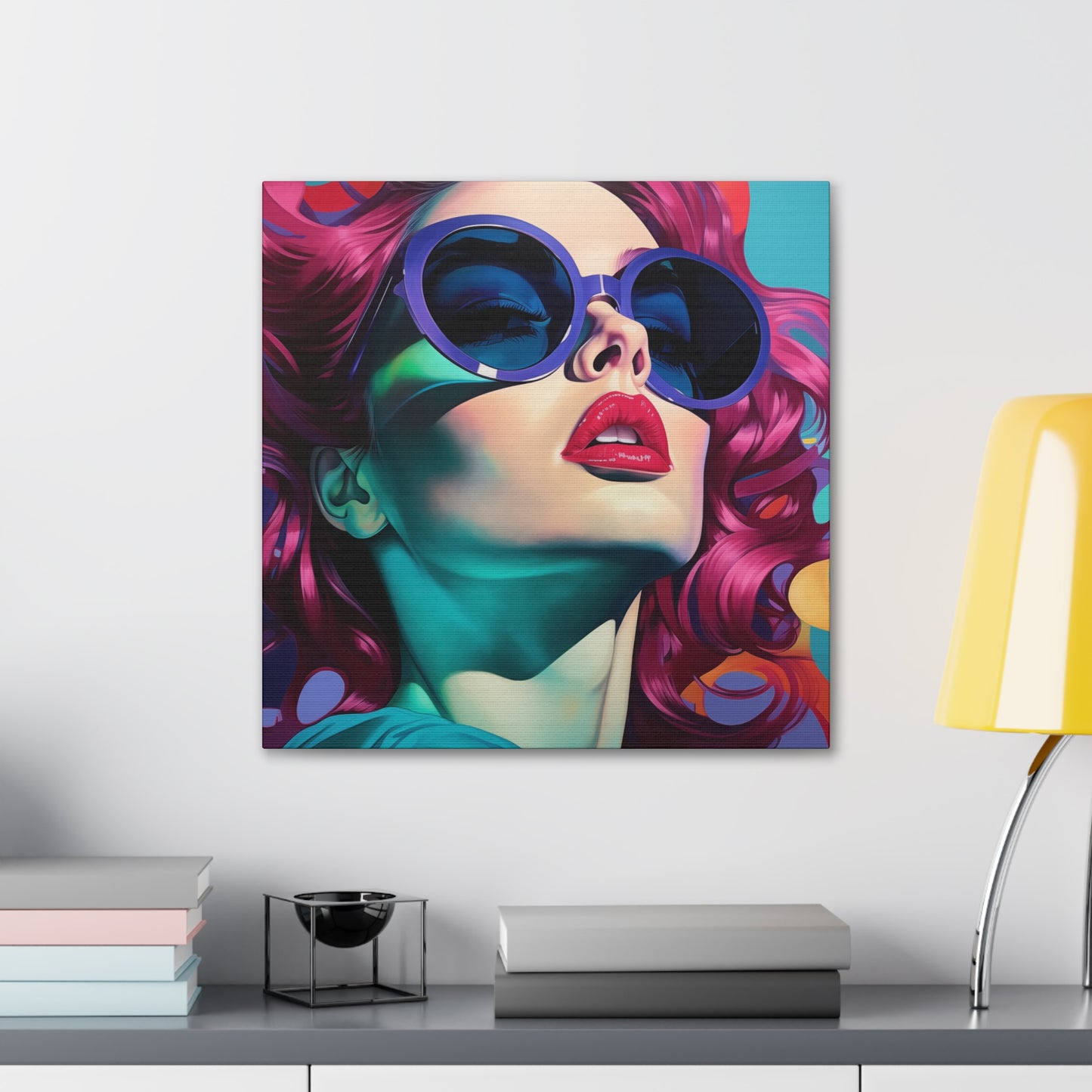 Canvas Gallery Wrapped High-Fashion Wall Art, Stylish Decor, Retro Femme Doll Pop Art – Electra