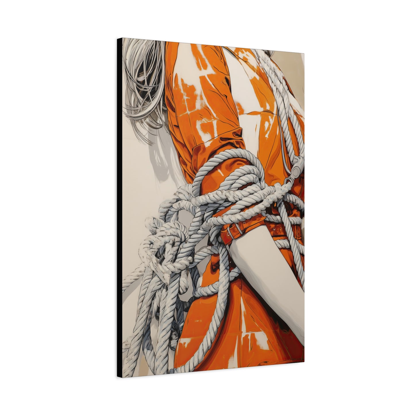 Gallery Wrapped Canvas, Ropes and Reverence Art Canvas, Erotic Shibari Art Canvas – Mei
