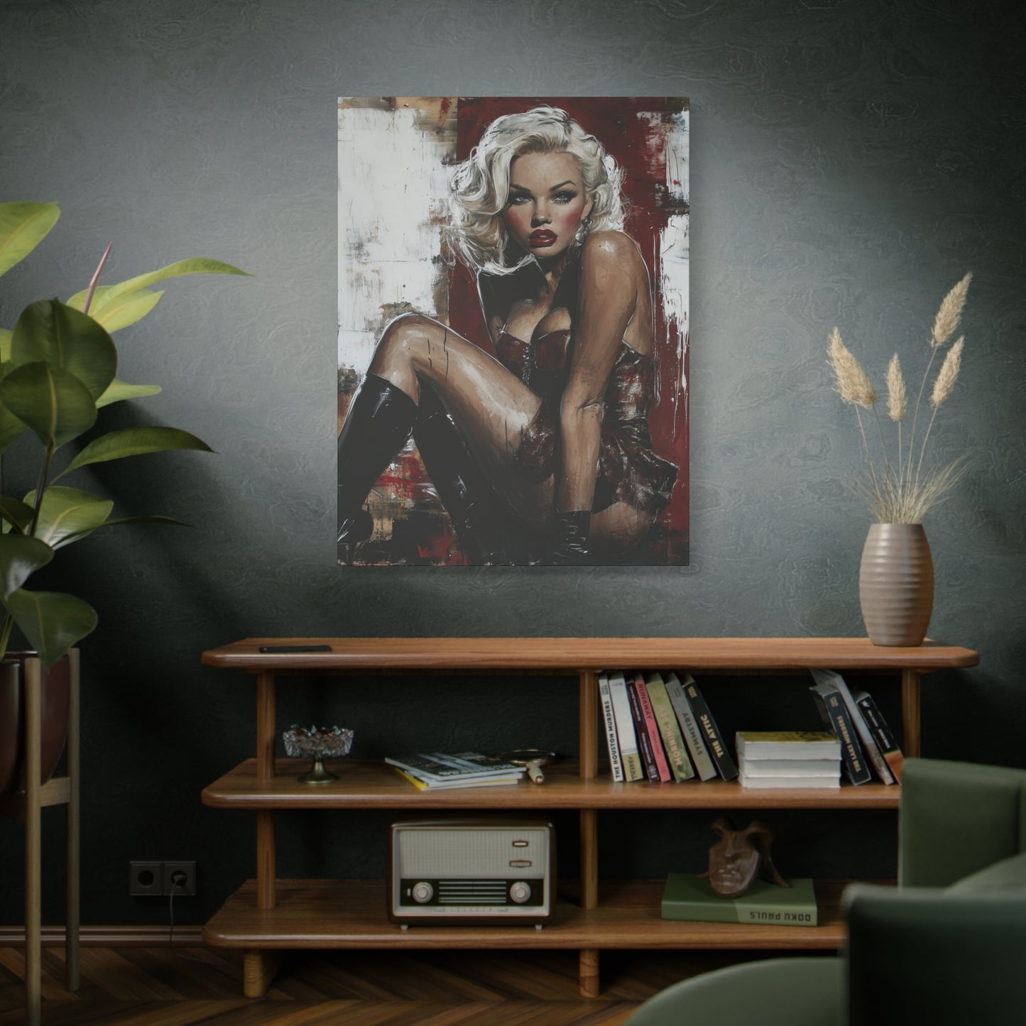 Gallery Wrapped Canvas, Guilt and Grit Adult Art Canvas, Erotic Pinup Art Canvas – Valentina