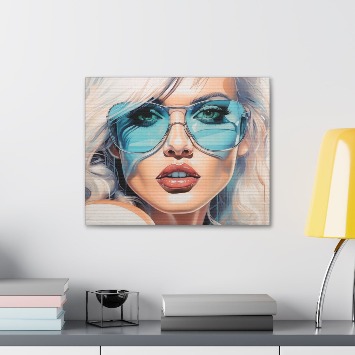 Canvas Gallery Wrapped High-Fashion Wall Art, Stylish Decor, Retro Femme Doll Pop Art – Nova