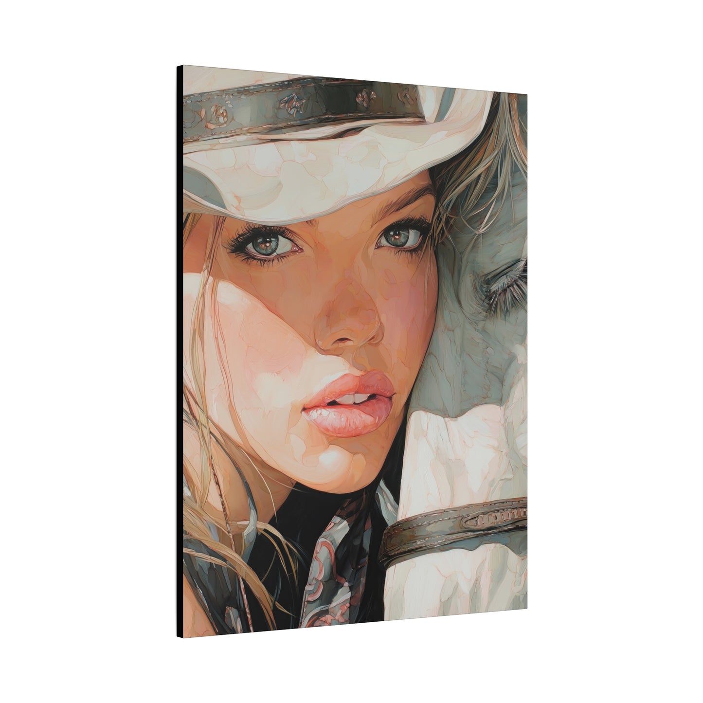 Gallery Wrapped Canvas, Wranglers and Wreckage Art Canvas, Erotic Pinup Art Canvas – Jolene
