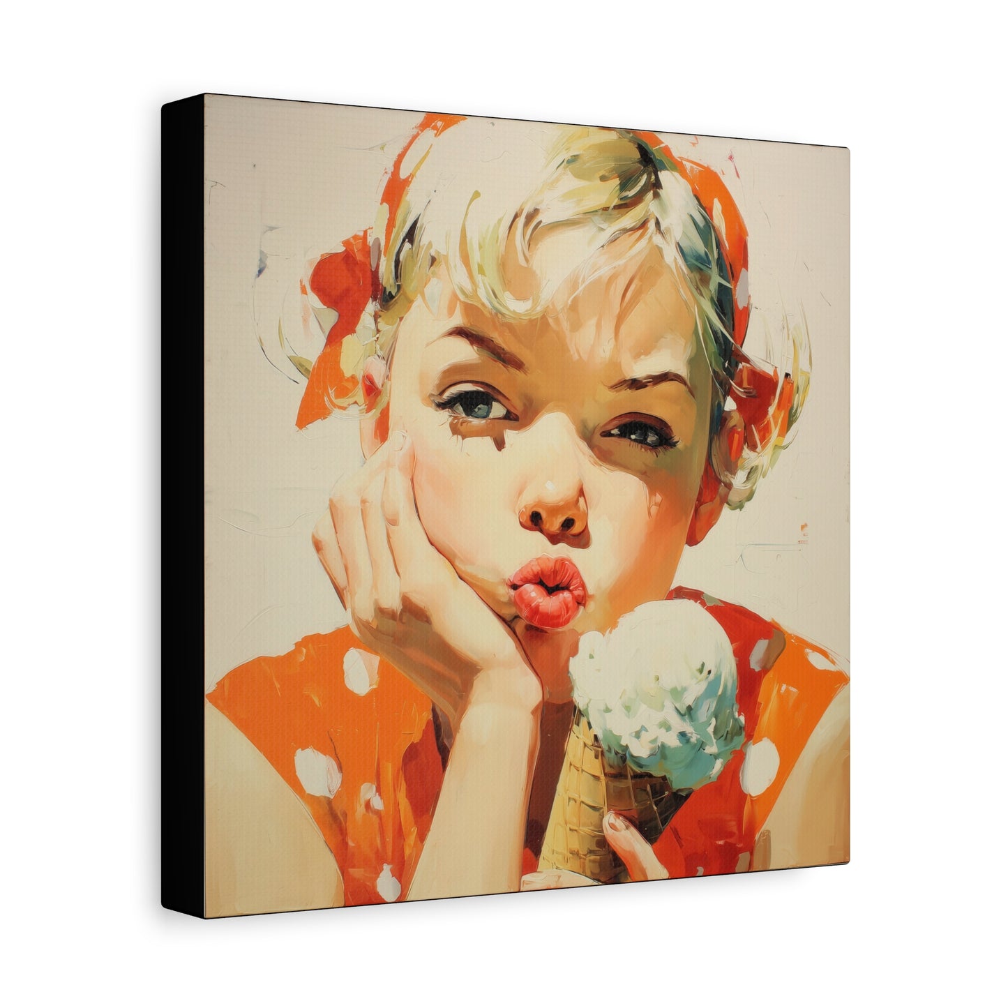 Gallery Wrapped Canvas, Sweet Summer Nostalgia, Sugar and Spice Art Canvas, Ice Cream Dreams Art – June