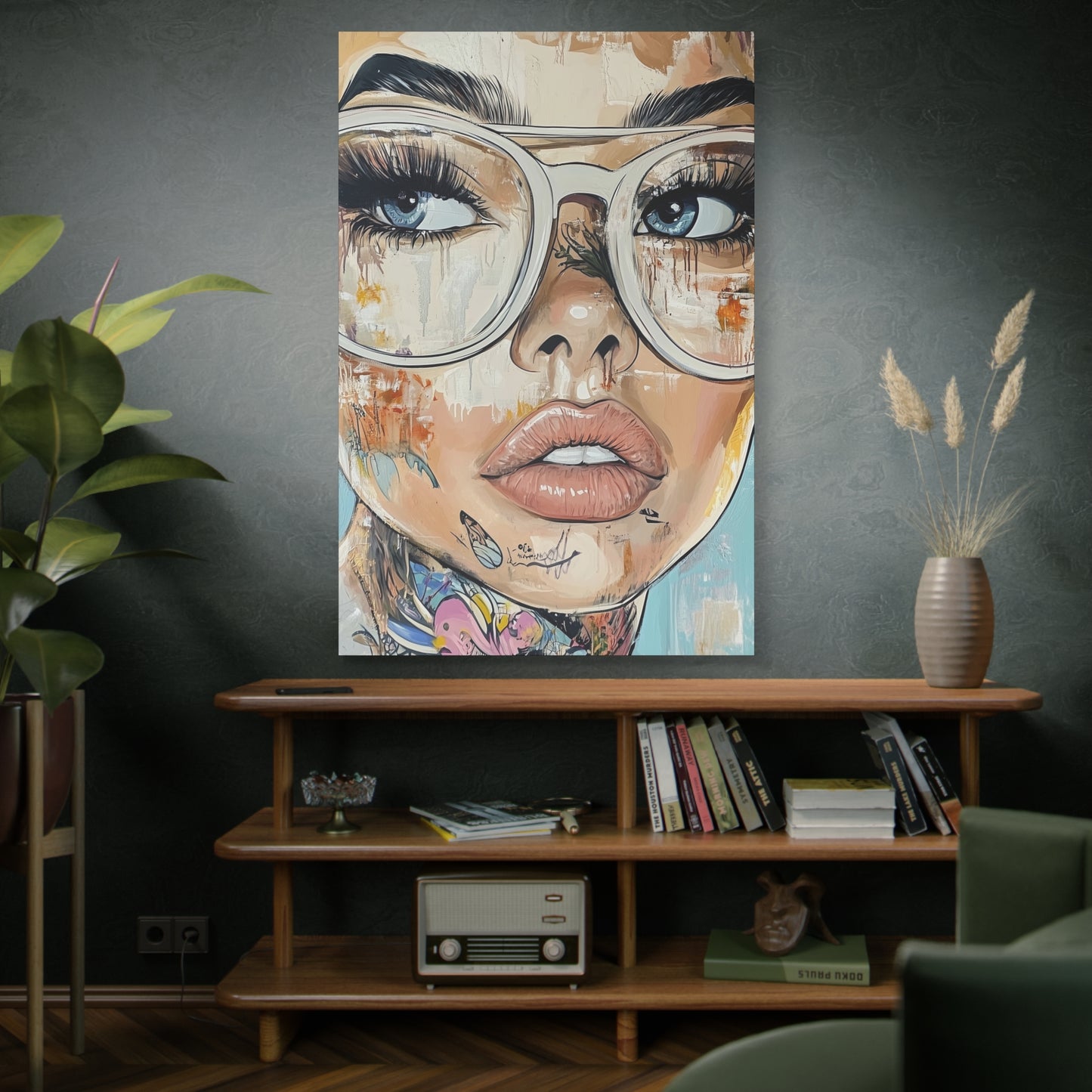Canvas Gallery Wrap, Ladies in Lenses Wall Art, Abstract Femme Girl Art - Sabine