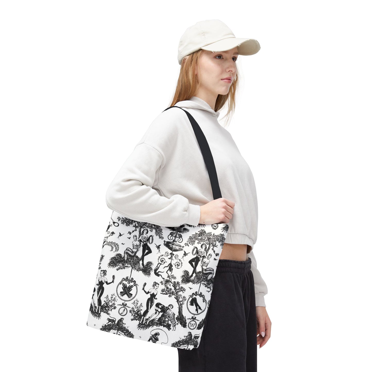 The Dominatrix Canvas Tote Bag, Basic Square Tote - BDSM Tote