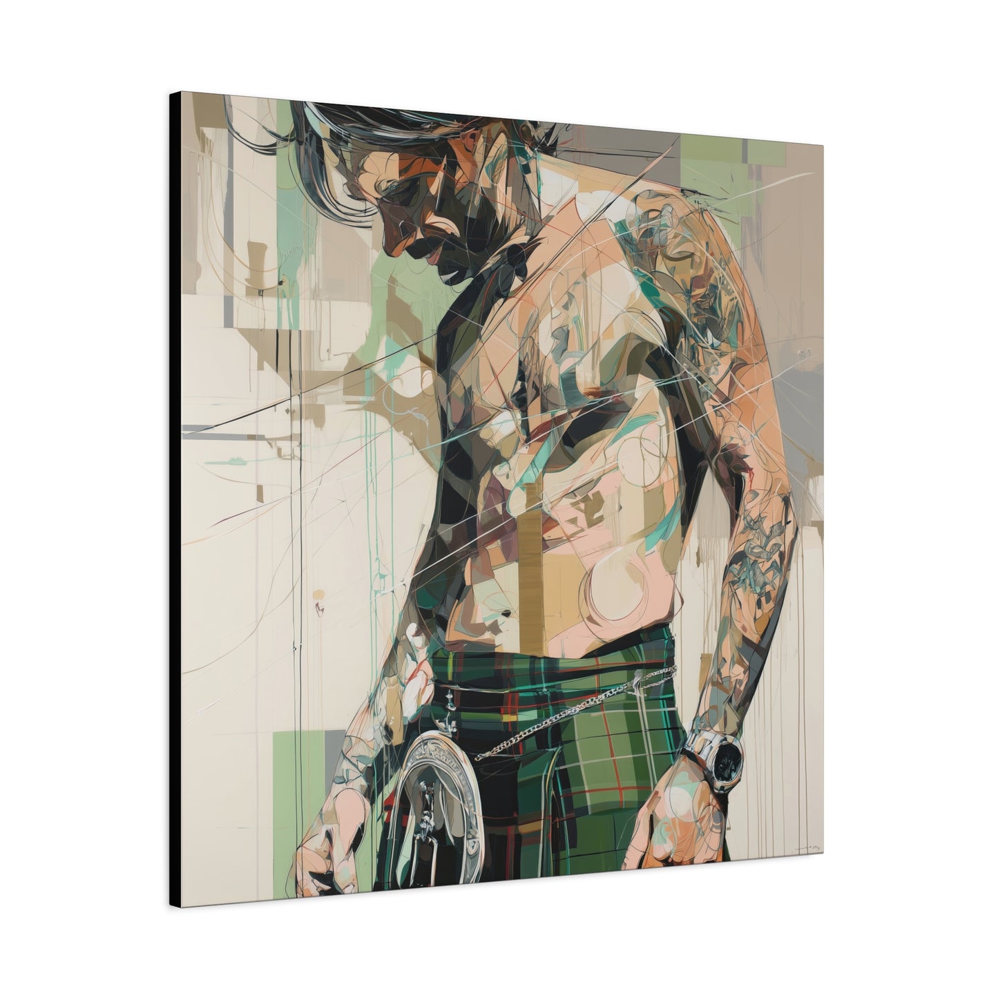 Gallery Wrapped Canvas, Kilts and Carnage Art Canvas, Erotic Pinup Art Canvas – Ewan