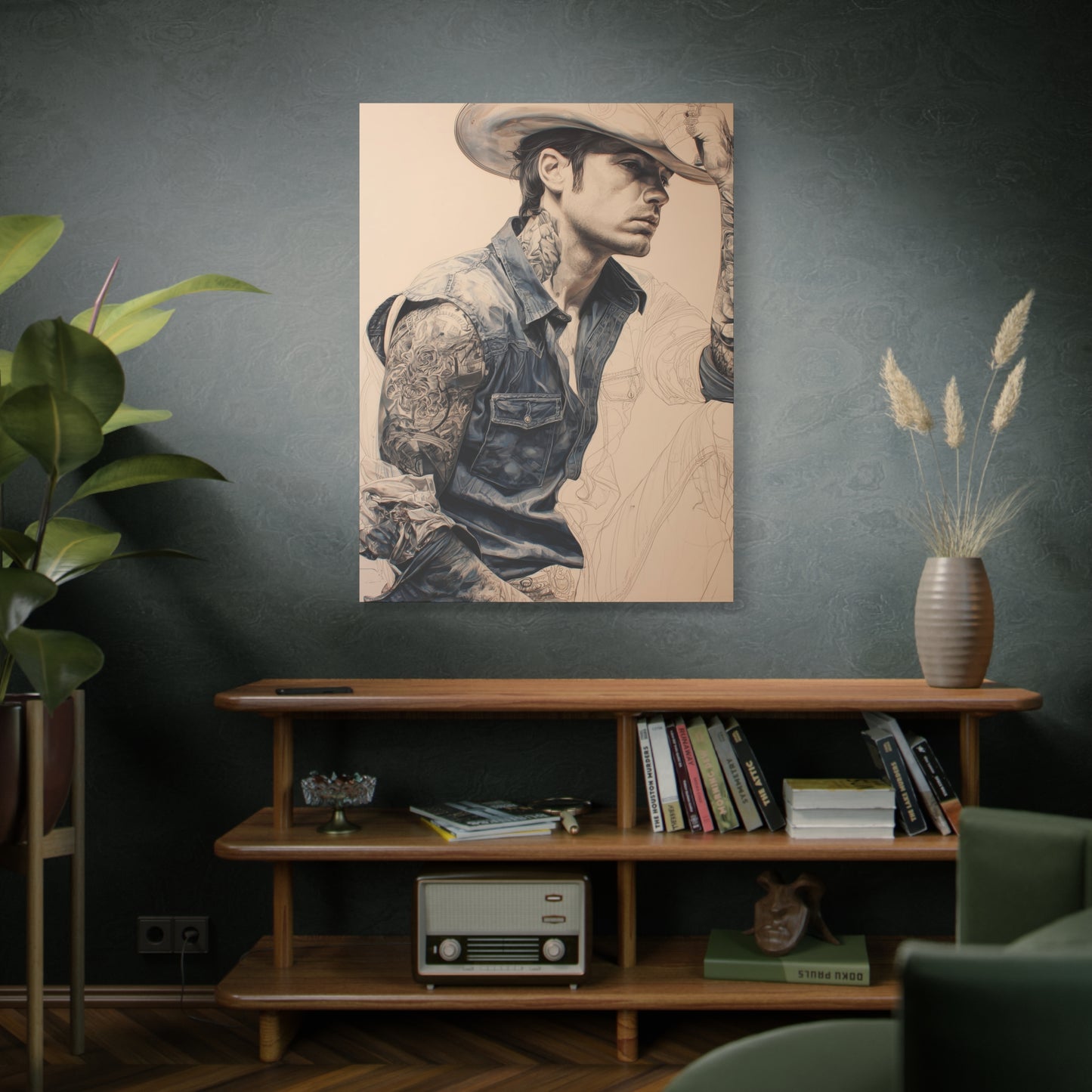 Gallery Wrapped Canvas, Wranglers and Wreckage Art Canvas, Erotic Pinup Art Canvas – Clay