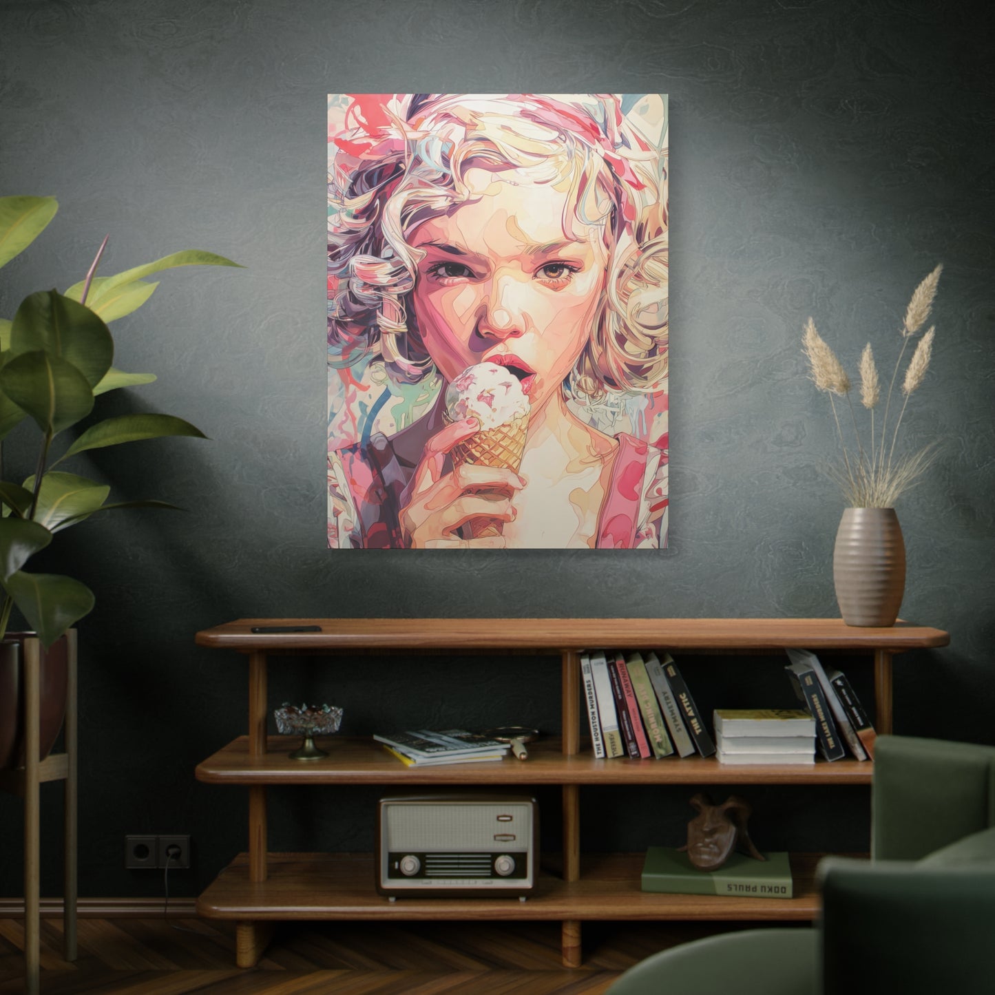 Gallery Wrapped Canvas, Sweet Summer Nostalgia, Sugar and Spice Art Canvas, Ice Cream Dreams Art – Rosie