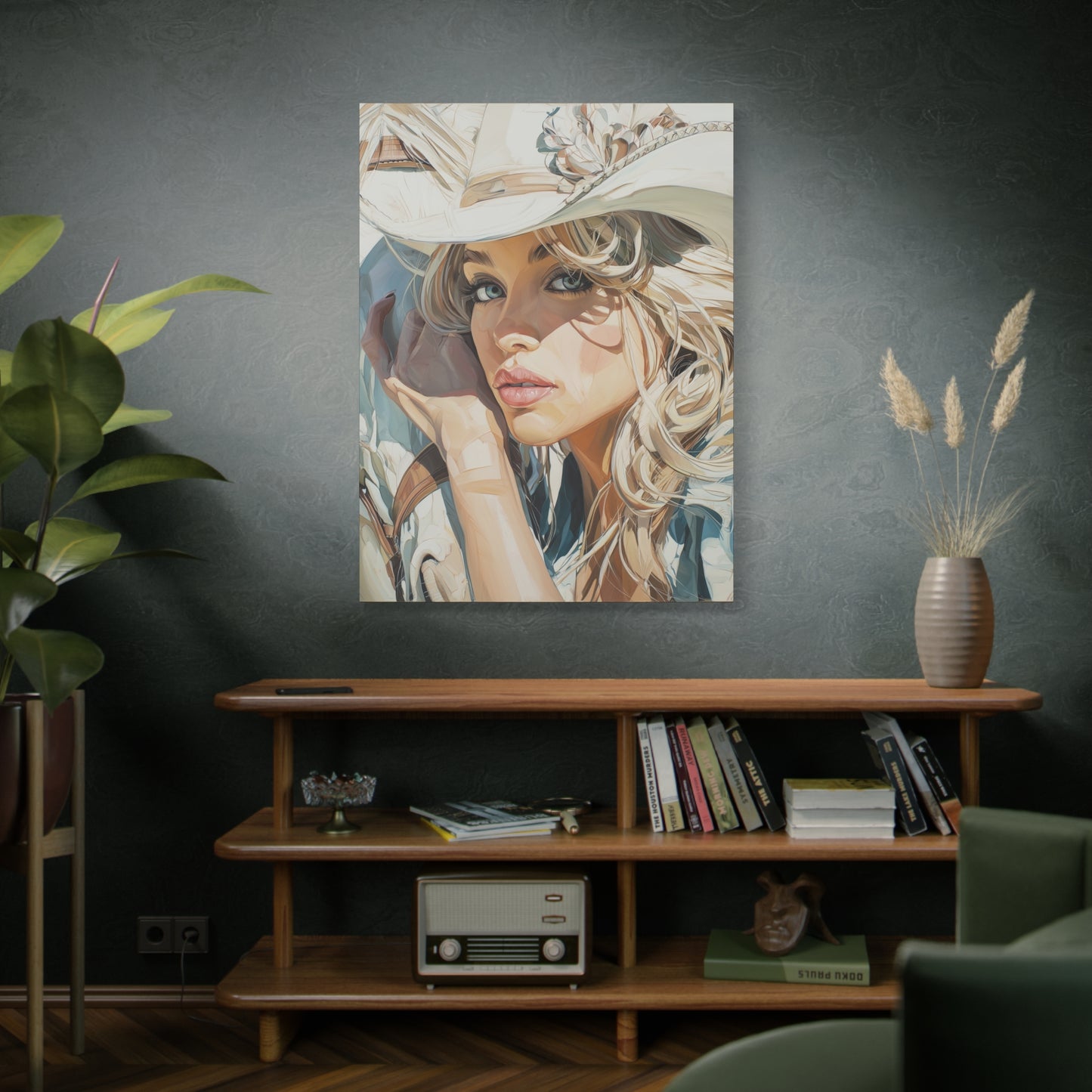 Gallery Wrapped Canvas, Wranglers and Wreckage Art Canvas, Erotic Pinup Art Canvas – Josie