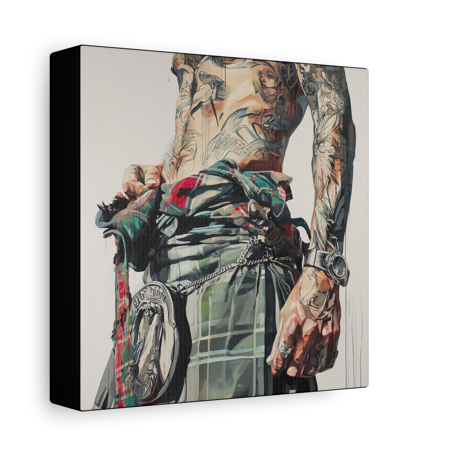 Gallery Wrapped Canvas, Kilts and Carnage Art Canvas, Erotic Pinup Art Canvas – Fraser