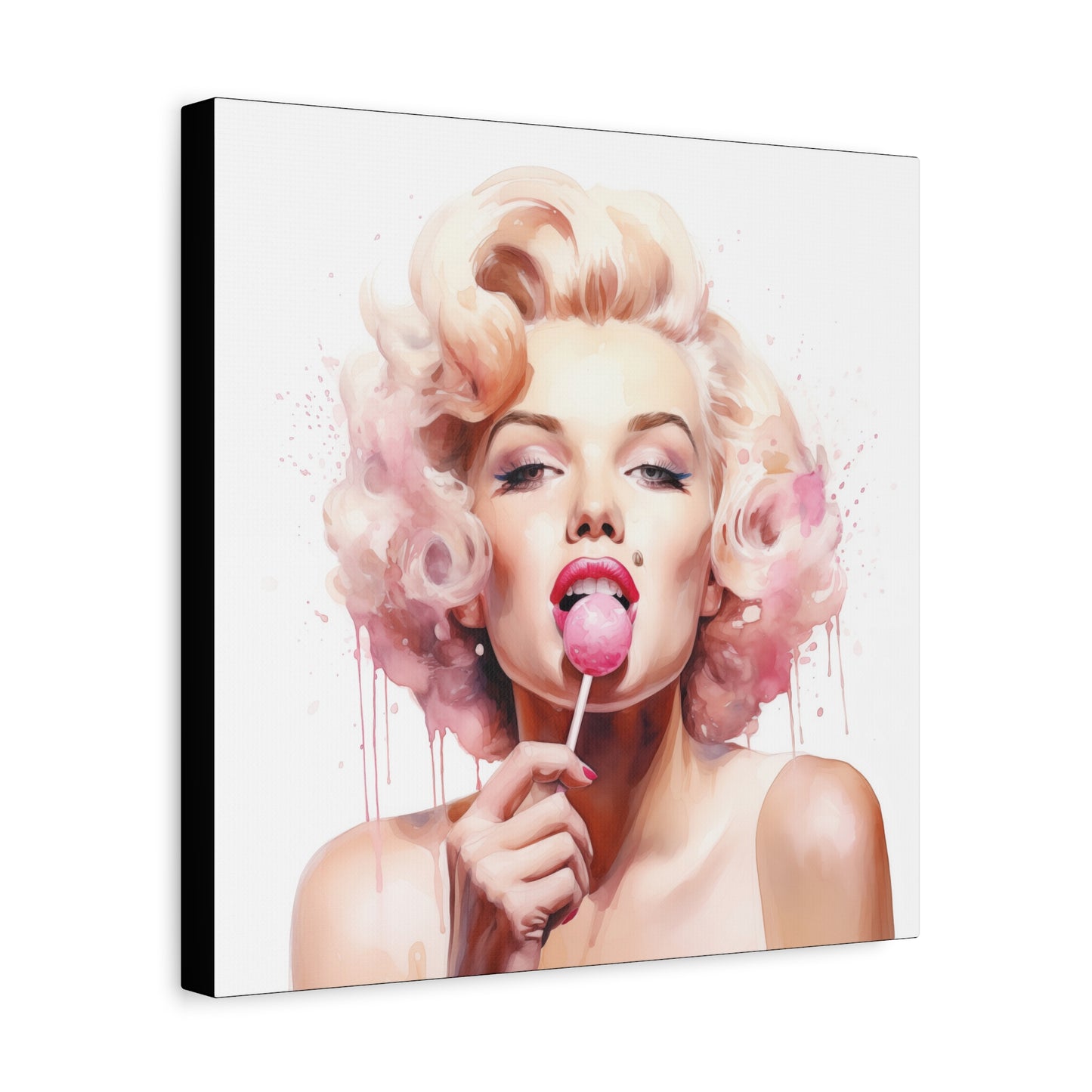 Canvas Wall Art, Gallery Wrapped Pop Art, Celebrity Wall Art – Marilyn Monroe - Lollipop