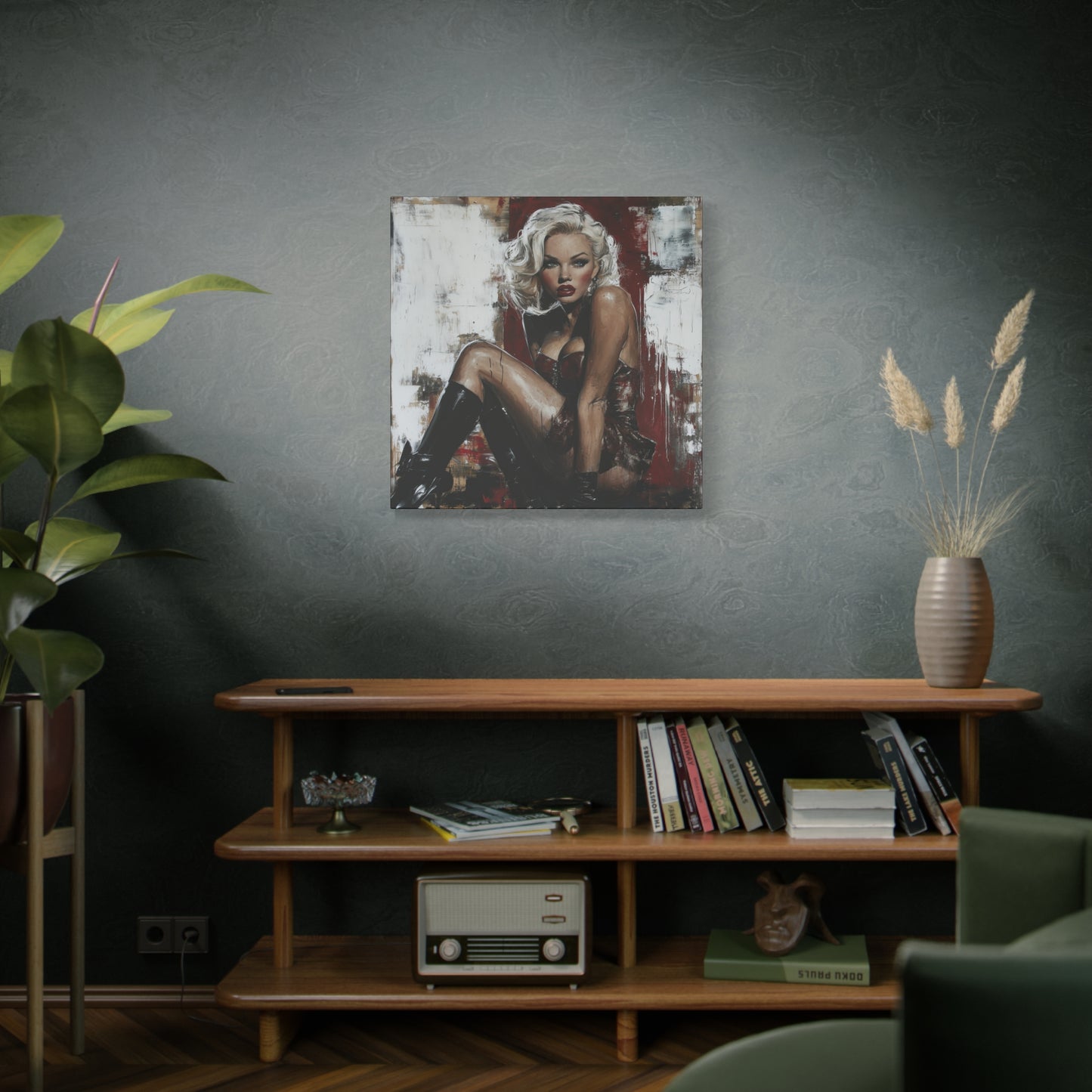Gallery Wrapped Canvas, Guilt and Grit Adult Art Canvas, Erotic Pinup Art Canvas – Valentina