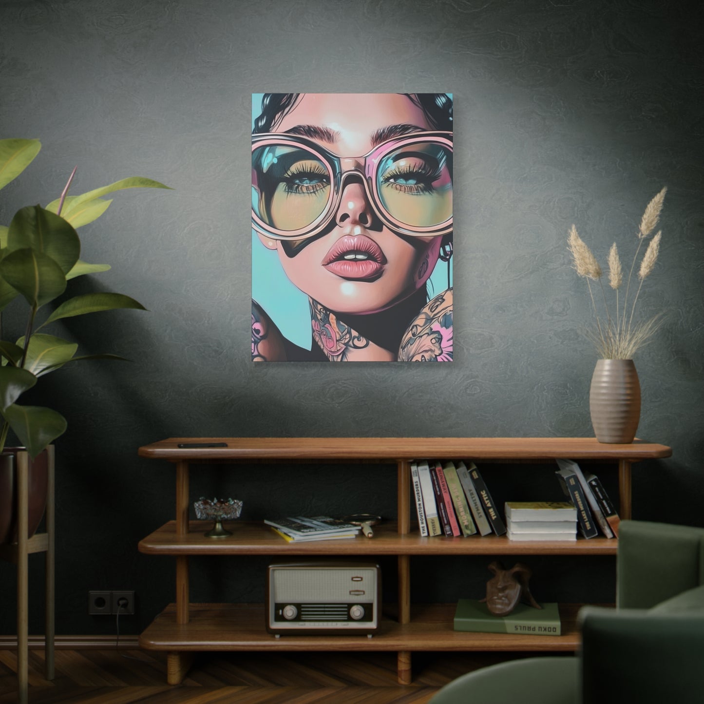 Canvas Gallery Wrap, Ladies in Lenses Wall Art, Abstract Femme Girl Art - Kiki