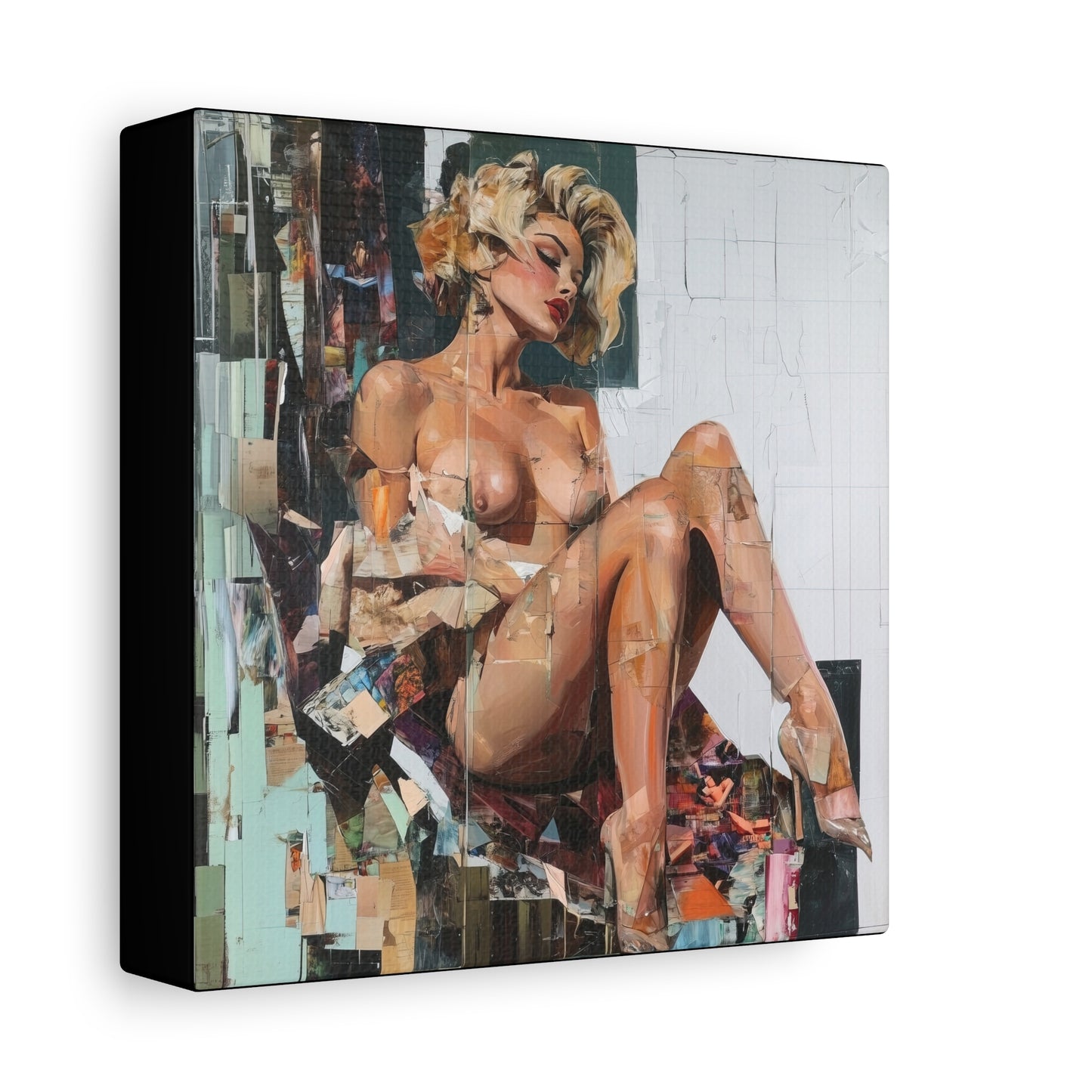 Gallery Wrapped Canvas, Guilt and Grit Adult Art Canvas, Erotic Pinup Art Canvas – Margo