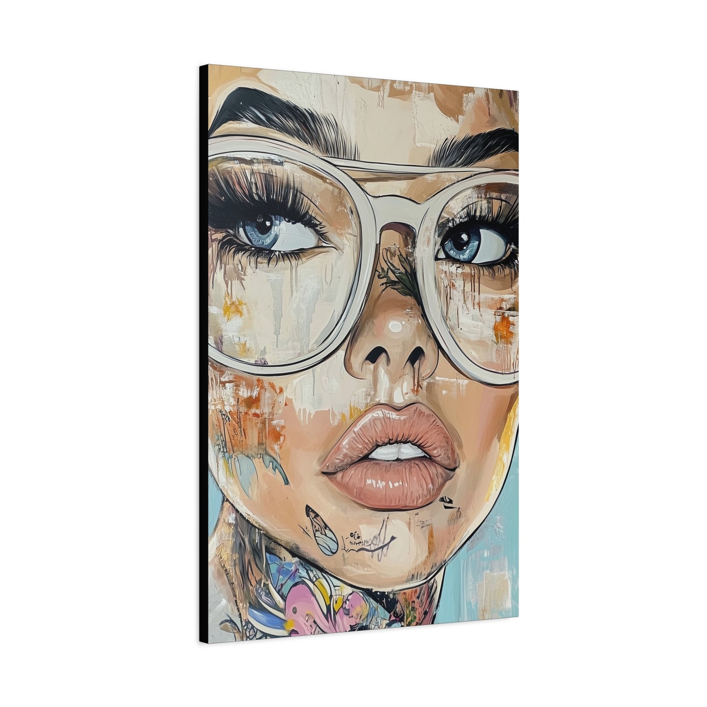 Canvas Gallery Wrap, Ladies in Lenses Wall Art, Abstract Femme Girl Art - Sabine