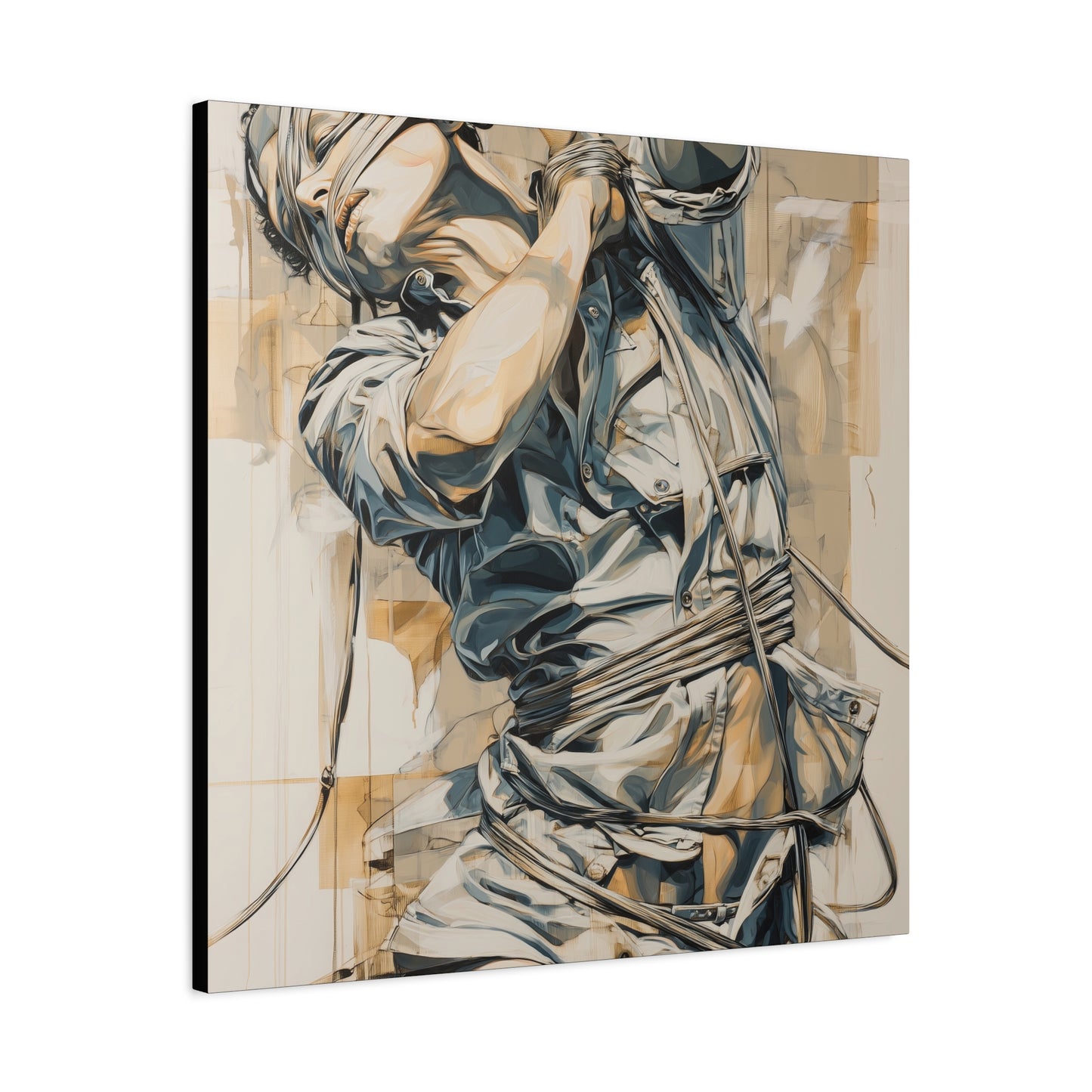 Gallery Wrapped Canvas, Ropes and Reverence Art Canvas, Erotic Shibari Art Canvas – Kai