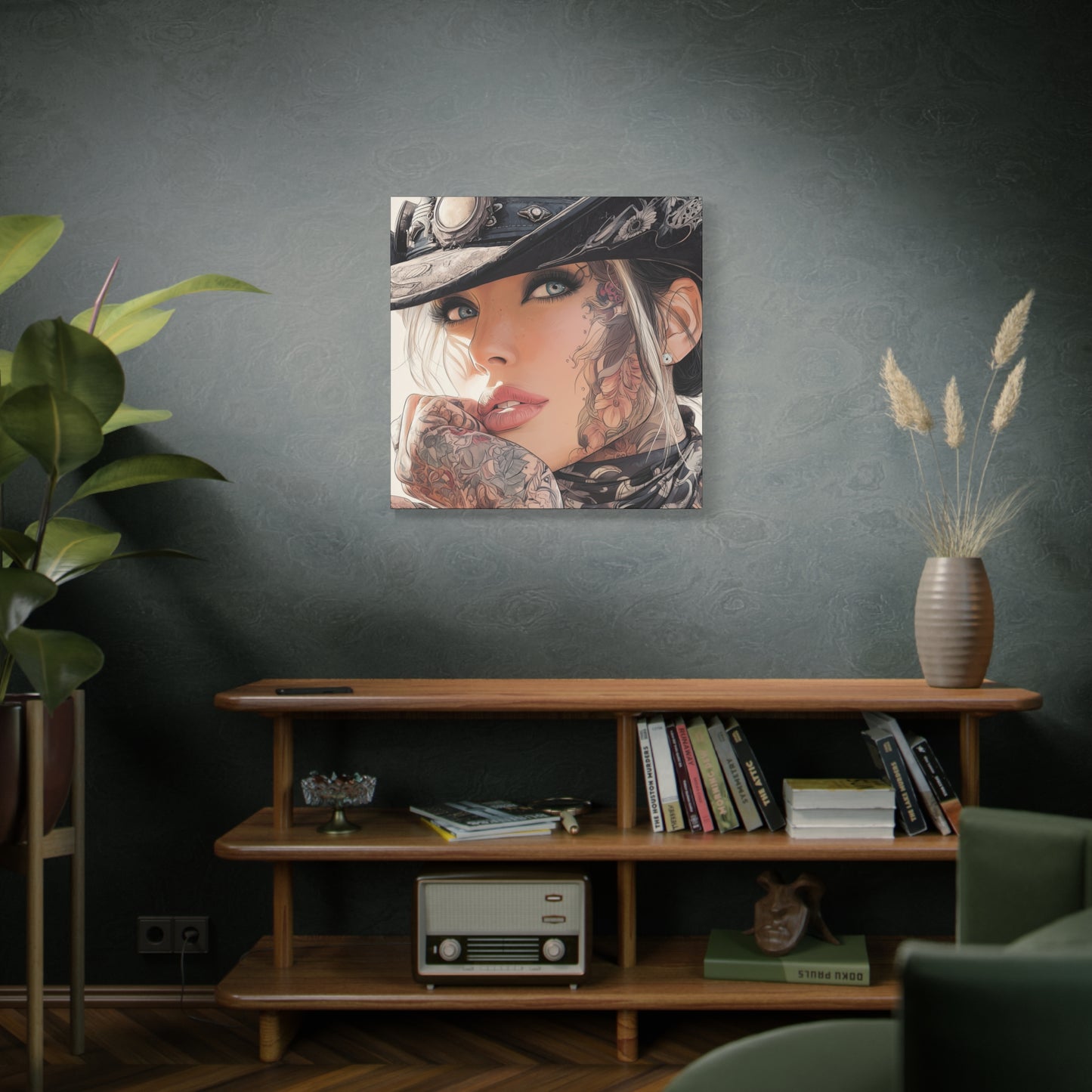 Gallery Wrapped Canvas, Wranglers and Wreckage Art Canvas, Erotic Pinup Art Canvas – Raine