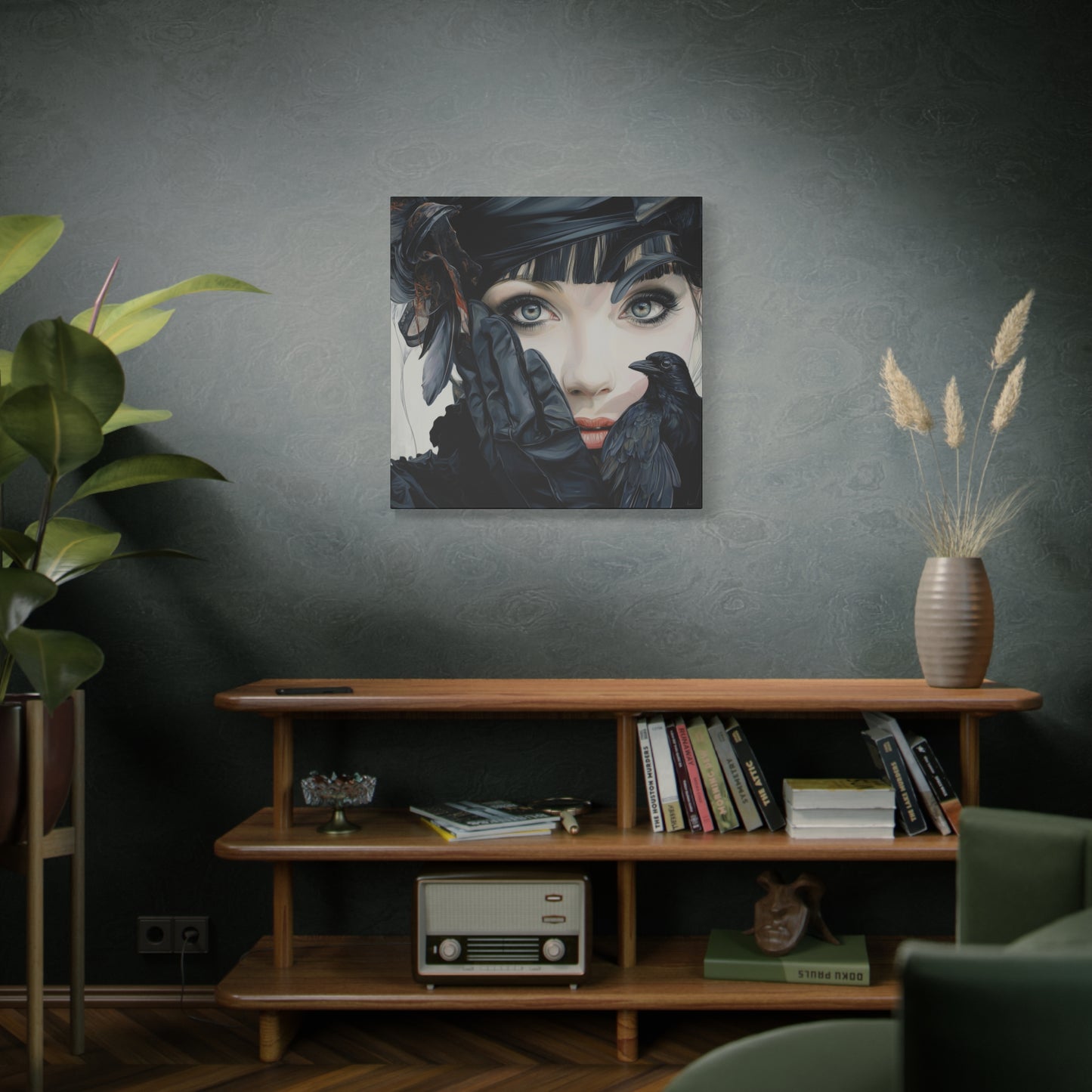 Gallery Wrapped Canvas, Myth and Bones Gothic Art Canvas, Dark Muse Canvas - Mireille