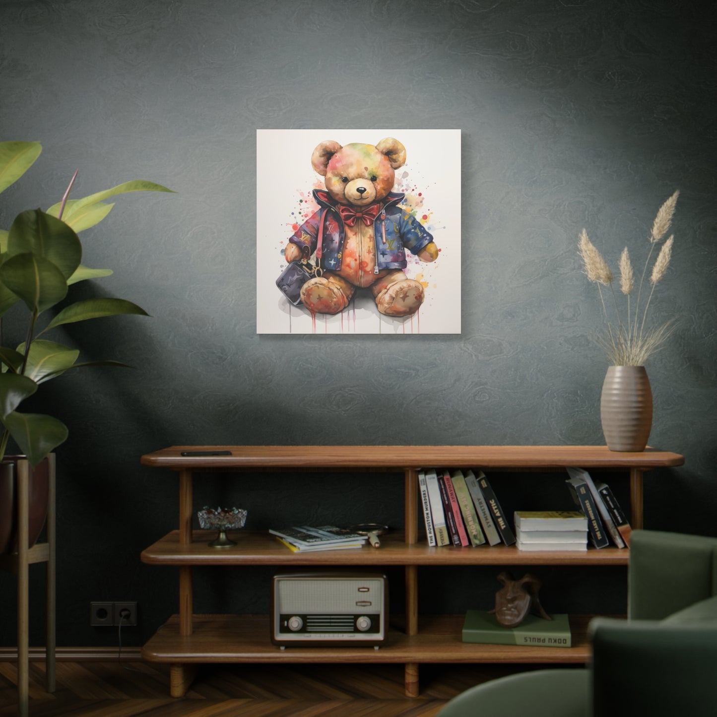 Canvas Gallery Wrap - Designer Bear Wall Art - Drip