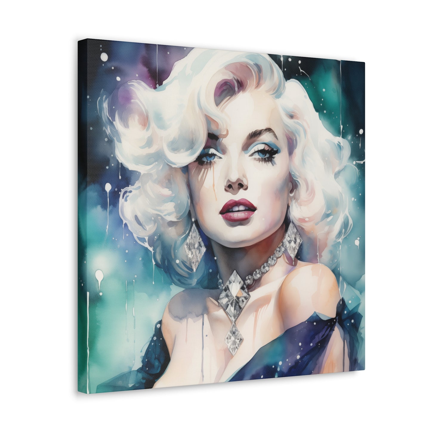 Canvas Wall Art, Gallery Wrapped Pop Art, Celebrity Wall Art – Marilyn Monroe - Diamonds