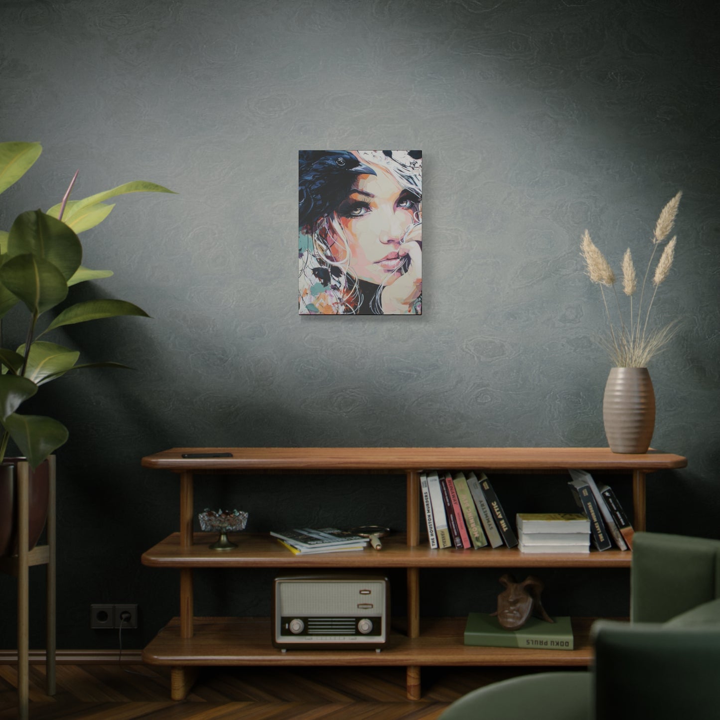 Gallery Wrapped Canvas, Myth and Bones Gothic Art Canvas, Dark Muse Canvas - Calista