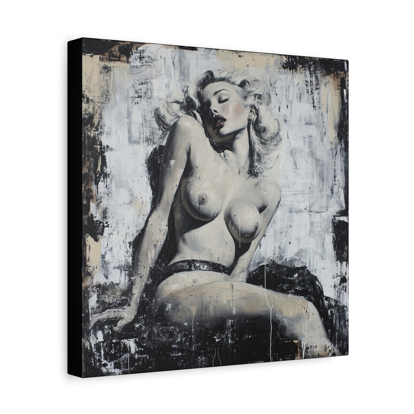 Gallery Wrapped Canvas, Guilt and Grit Adult Art Canvas, Erotic Pinup Art Canvas – Livia