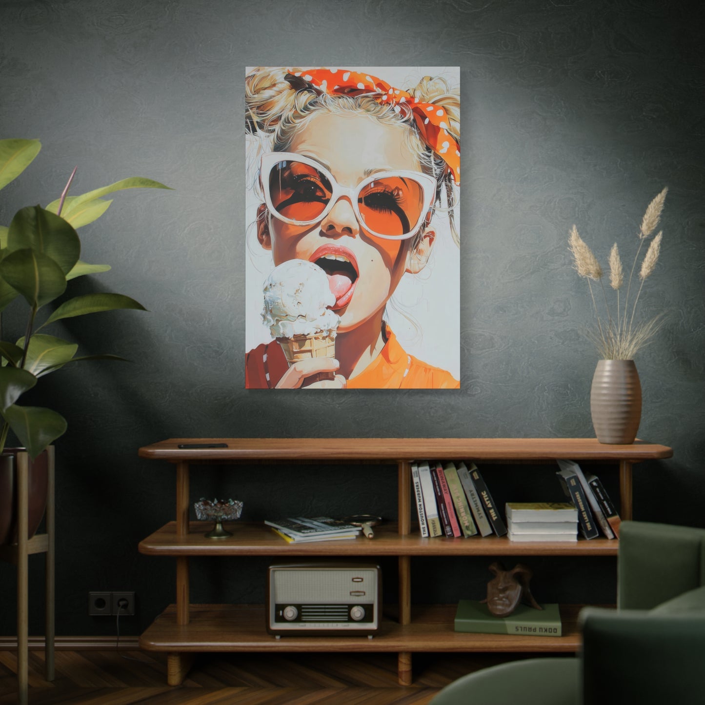 Gallery Wrapped Canvas, Sweet Summer Nostalgia, Sugar and Spice Art Canvas, Ice Cream Dreams Art – Birdie