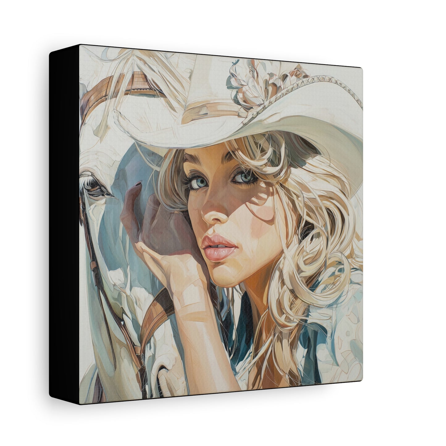 Gallery Wrapped Canvas, Wranglers and Wreckage Art Canvas, Erotic Pinup Art Canvas – Josie