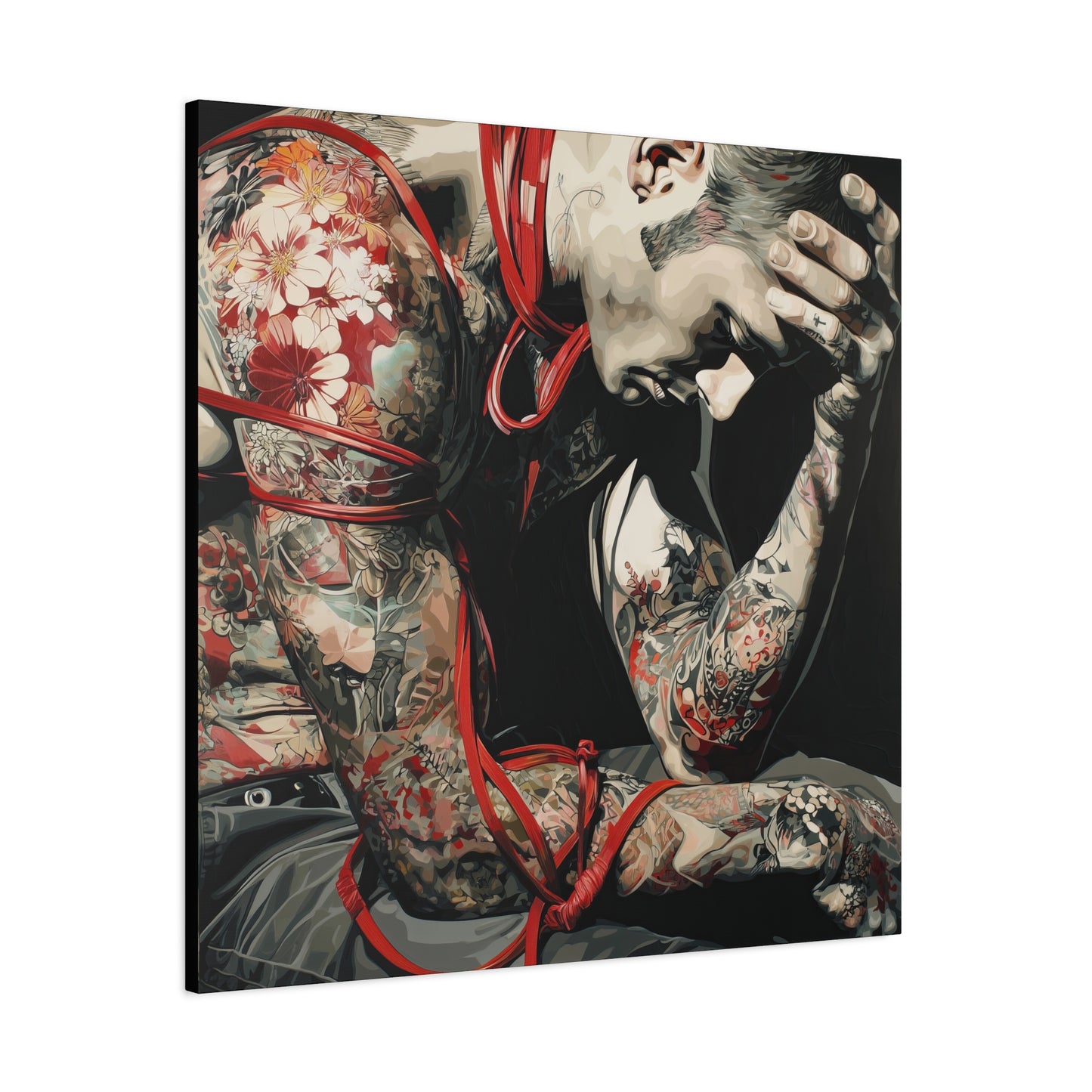Gallery Wrapped Canvas, Ropes and Reverence Art Canvas, Erotic Shibari Art Canvas – Dorian