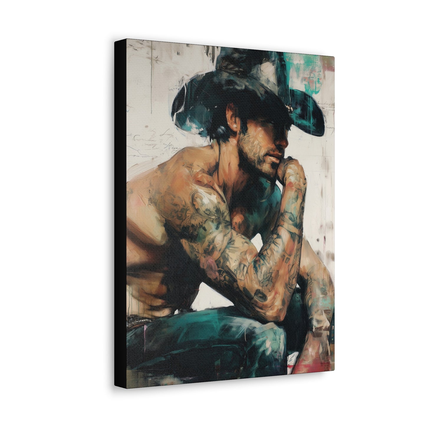 Gallery Wrapped Canvas, Wranglers and Wreckage Art Canvas, Erotic Pinup Art Canvas – Jimmy