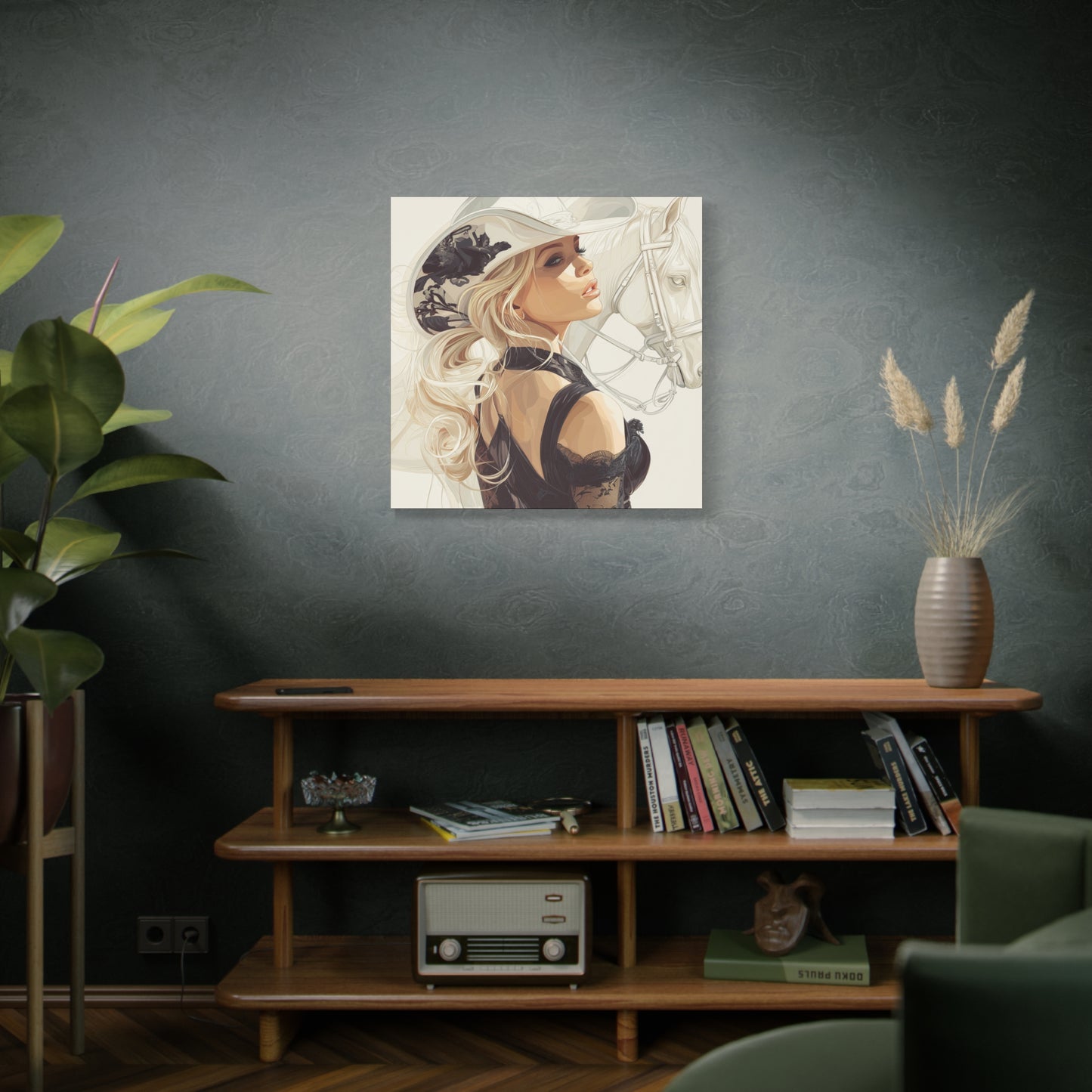 Gallery Wrapped Canvas, Wranglers and Wreckage Art Canvas, Erotic Pinup Art Canvas – Maisie