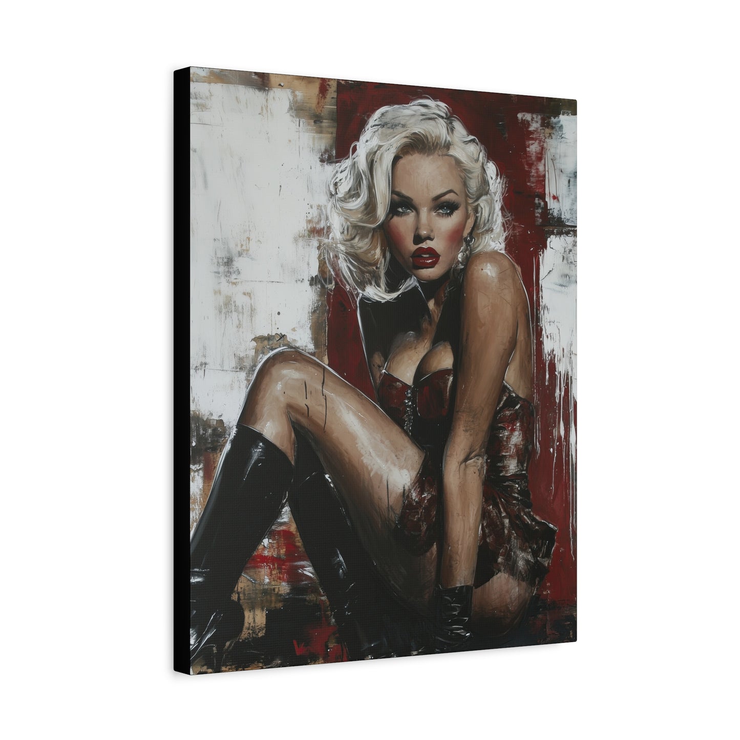 Gallery Wrapped Canvas, Guilt and Grit Adult Art Canvas, Erotic Pinup Art Canvas – Valentina